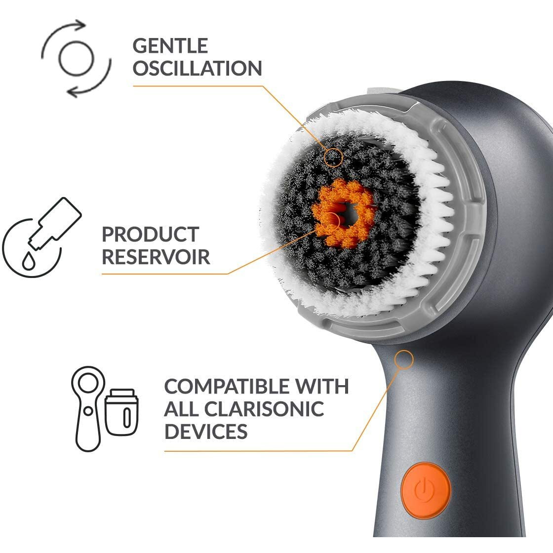 Clarisonic Men's Facial Cleansing Brush Head Replacement Compatible With Mia 1, Mia 2, Mia Fit, Alpha Fit, Smart Profile Uplift And Alpha Fit X, 1 Count