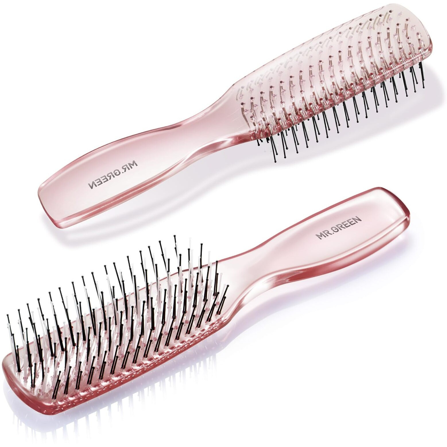 Mr.Green Hair Brush Crystal Scalp Massage Combs Volumizing Hair Styling Fine Tooth Detangling Tool For Long Wet Dry Hair Women Gift (Pink, Small)