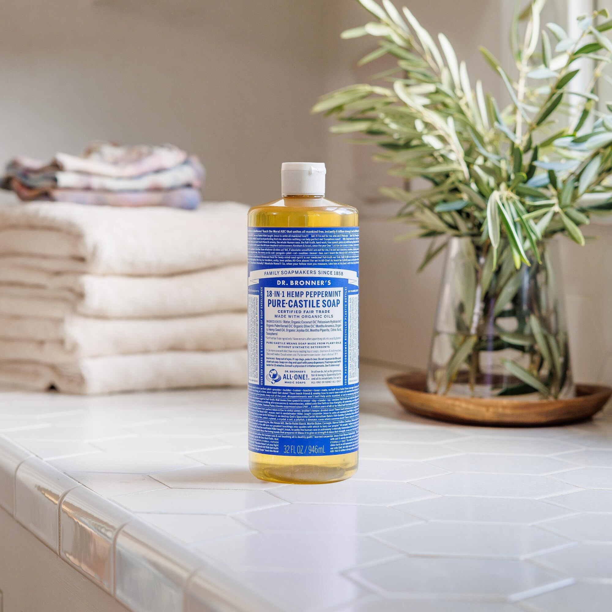 Dr. Bronner's Dr. Bronner Hemp Peppermint Pure Castile Oil Made With Organic Oils Certified - 25 Oz, 1Count