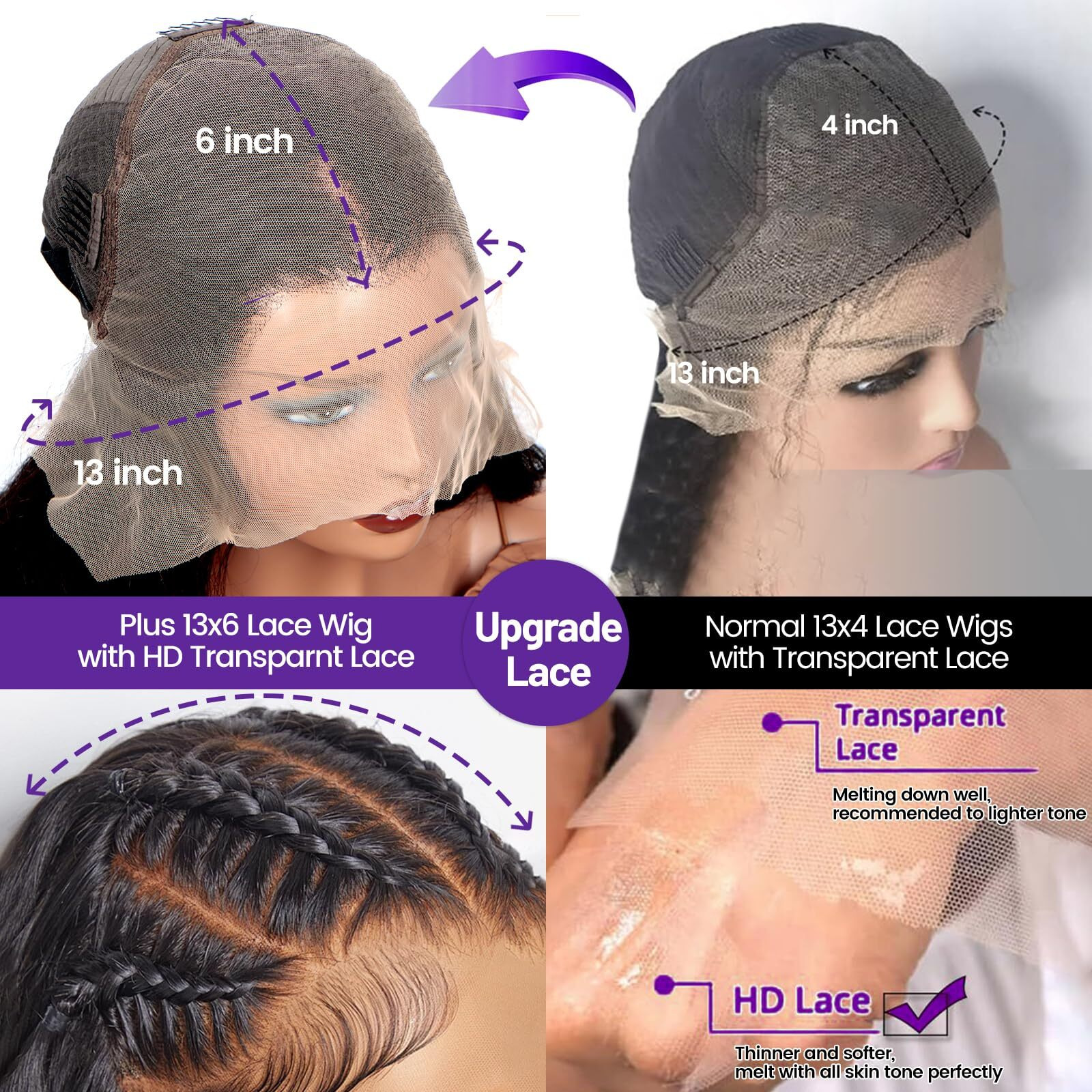 Wolfay 20 Inch 13X6 Hd Lace Front Wigs Human Hair Body Wave 13X6 Transparent Frontal Wigs Human Hair Pre Plucked Natural Hairline Body Wave Glueless Human Hair Wig For Women Daily Party Natural Black