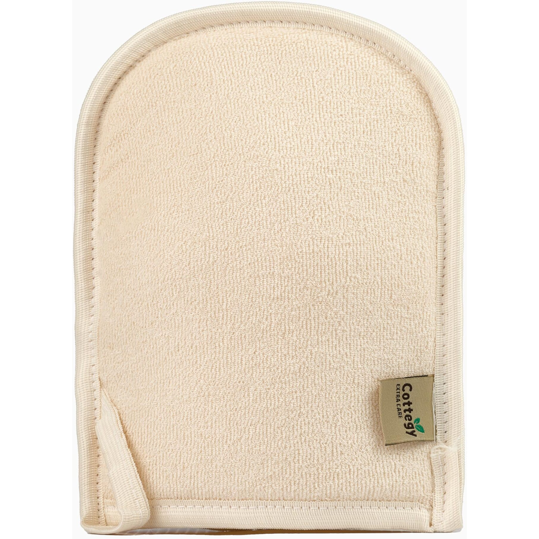 Cottegy Premium Exfoliating Loofah Gloves - Natural Egyptian Loufa Sponge Body Scrubber Mitts For Soft, Radiant Skin - Gentle Exfoliation & Deep Clean (1-Pack) (Count 1)