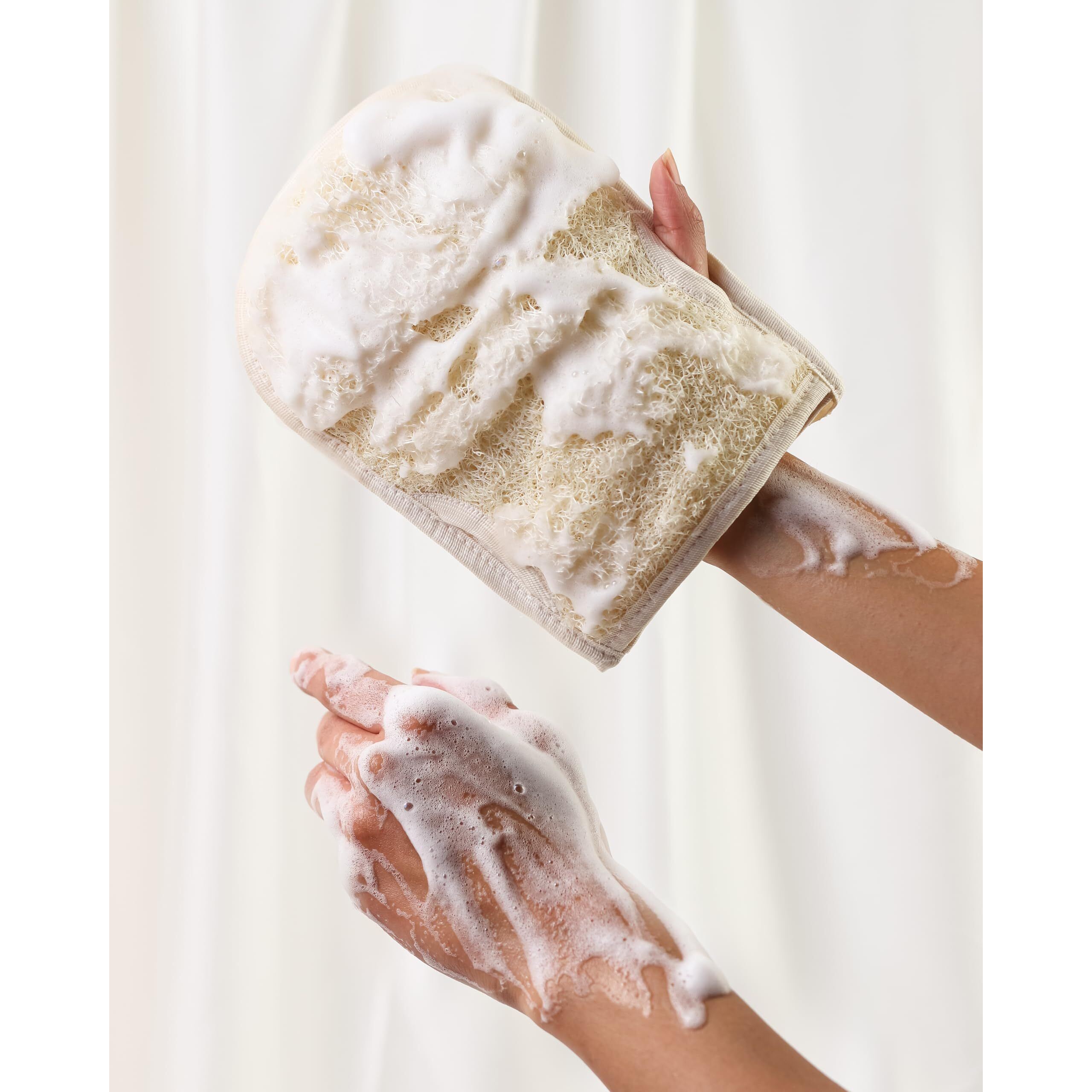 Cottegy Premium Exfoliating Loofah Gloves - Natural Egyptian Loufa Sponge Body Scrubber Mitts For Soft, Radiant Skin - Gentle Exfoliation & Deep Clean (1-Pack) (Count 1)