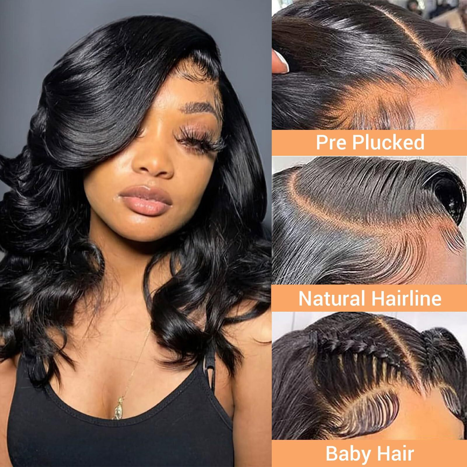 Mootaful Bob Wig Human Hair 13X4 Hd Lace Front Wigs Human Hair Pre Plucked 200% Density Glueless Short Body Wave Bob Wigs For Black Women With Baby Hair 12 Inch