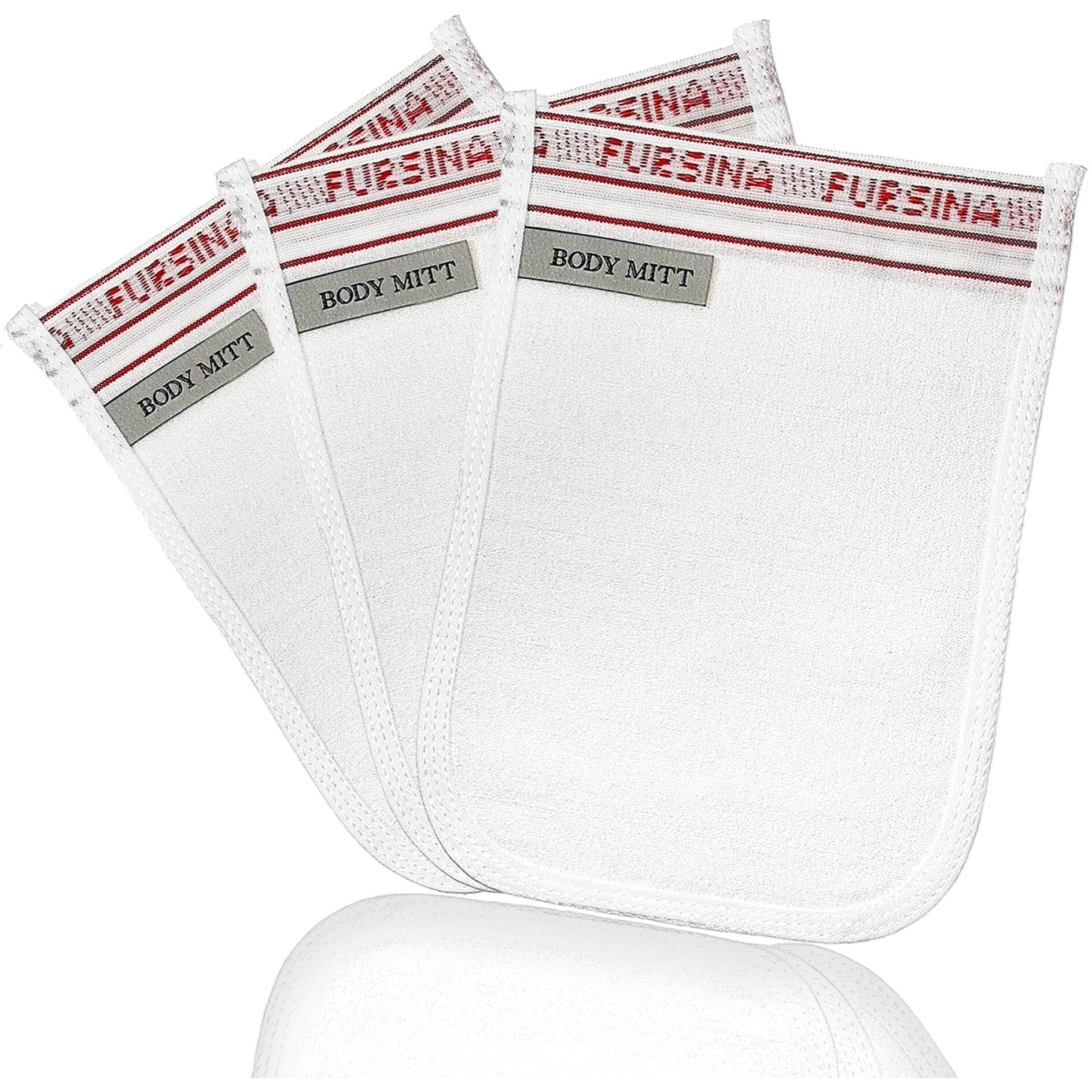 Exfoliating Glove (3 Pcs) - Turkish Hammam Mitt For Bath, Exfoliating Body Scrubber Mitt, Dead & Dry Skin Remover For Body, Great For Spray Tan Removal, Smooth Skin Surface