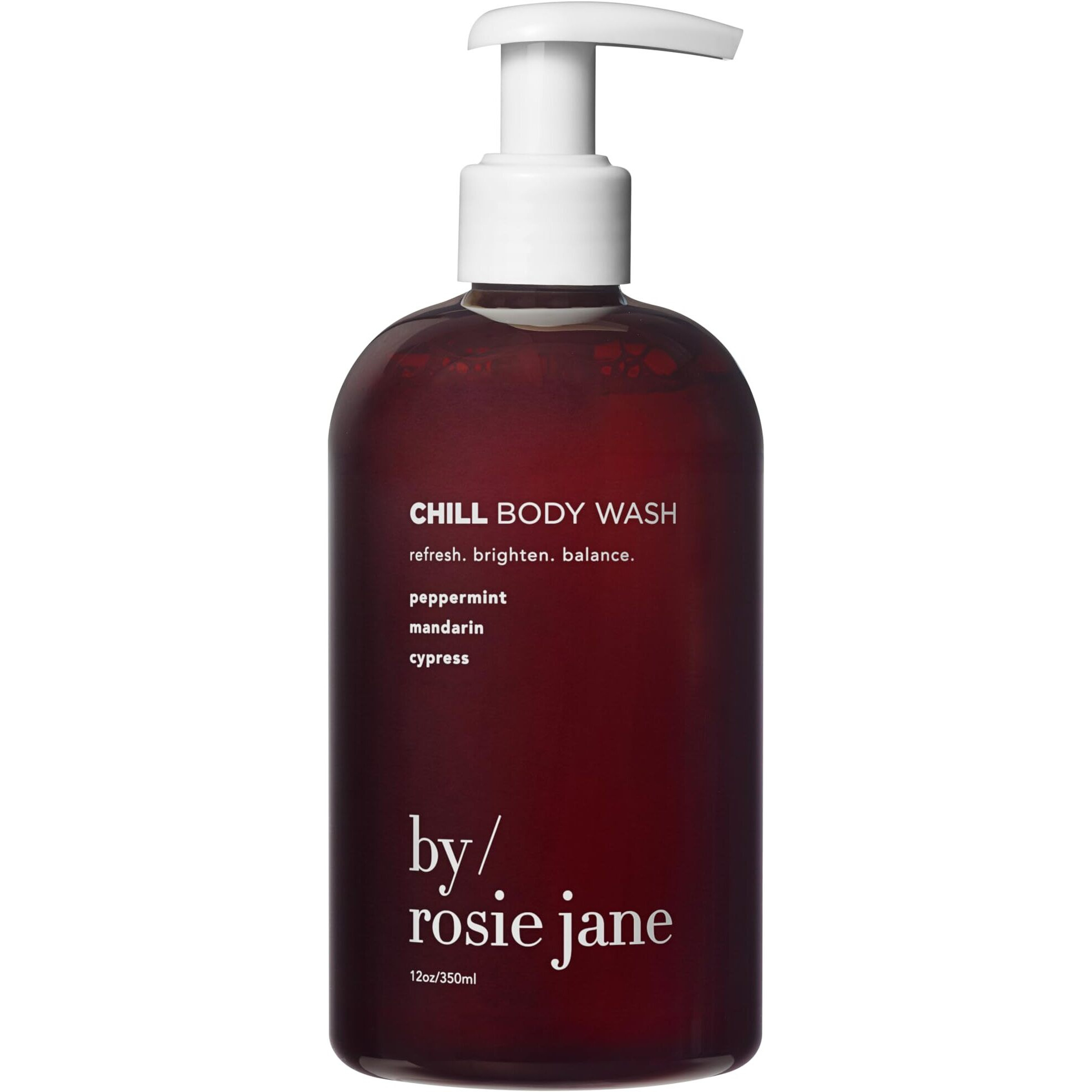 By Rosie Jane Chill Body Wash - Creamy, Hydrating Body Wash Made With Peppermint, Mandarin & Cypress - Supports Skin Elasticity & Builds Collagen - Vegan & Non-Toxic (350Ml)