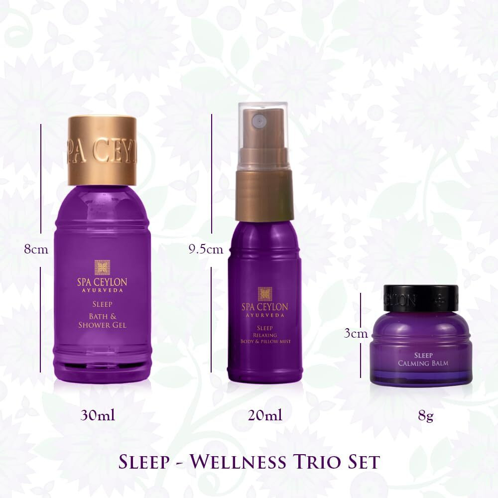 Spa Ceylon Sleep Wellness Trio Set | Restful Spa Essentials For Nourished Skin | Natural Ingredients | Ayurvedic | Body Gifts Set