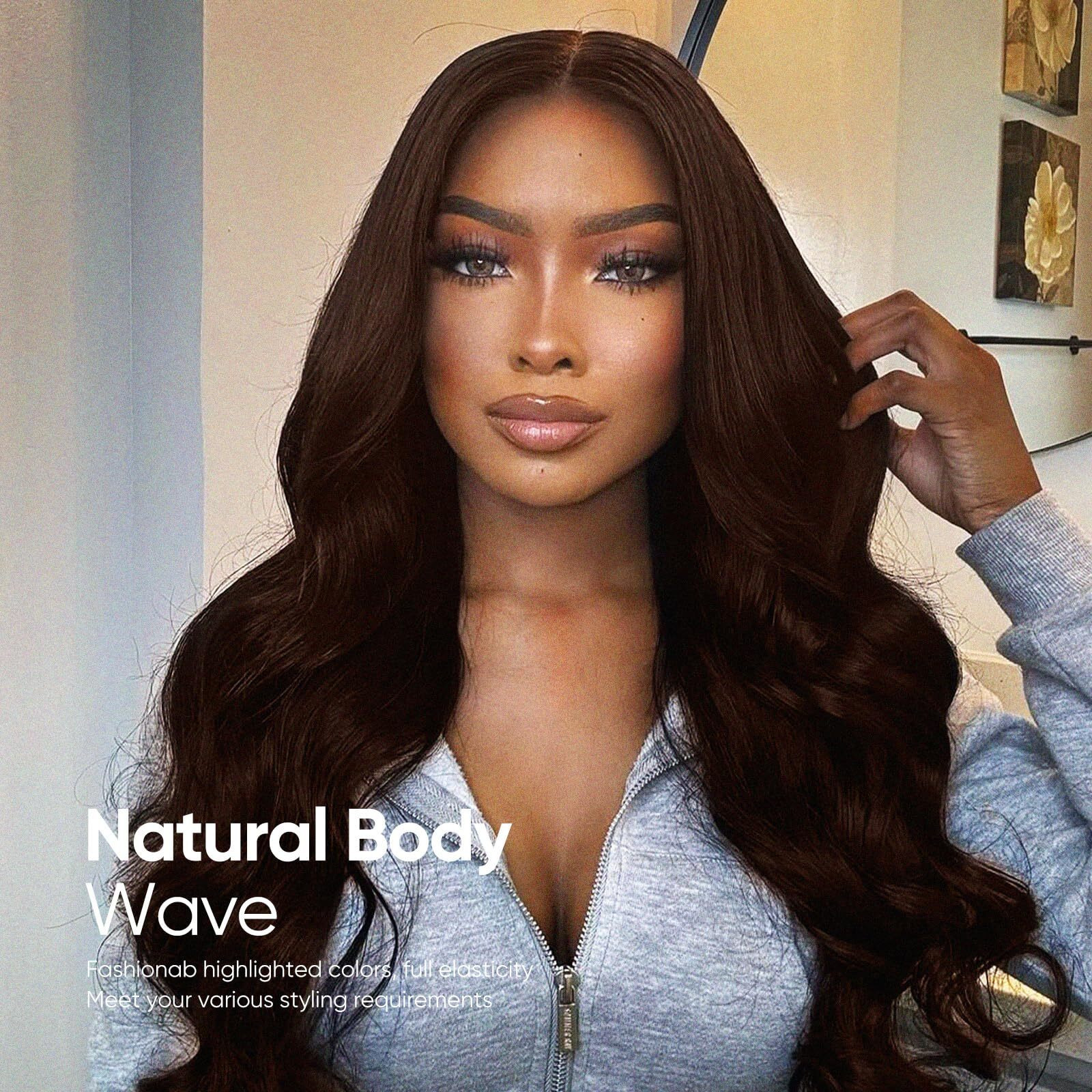 Kesenmu Chocolate Brown Lace Front Wig,13X6 Hd Brown Body Wave Lace Frontal Wigs Human Hair Pre Plucked With Baby Hair, 210% Density Colored Brown Wig Human Hair For Women 24 Inch