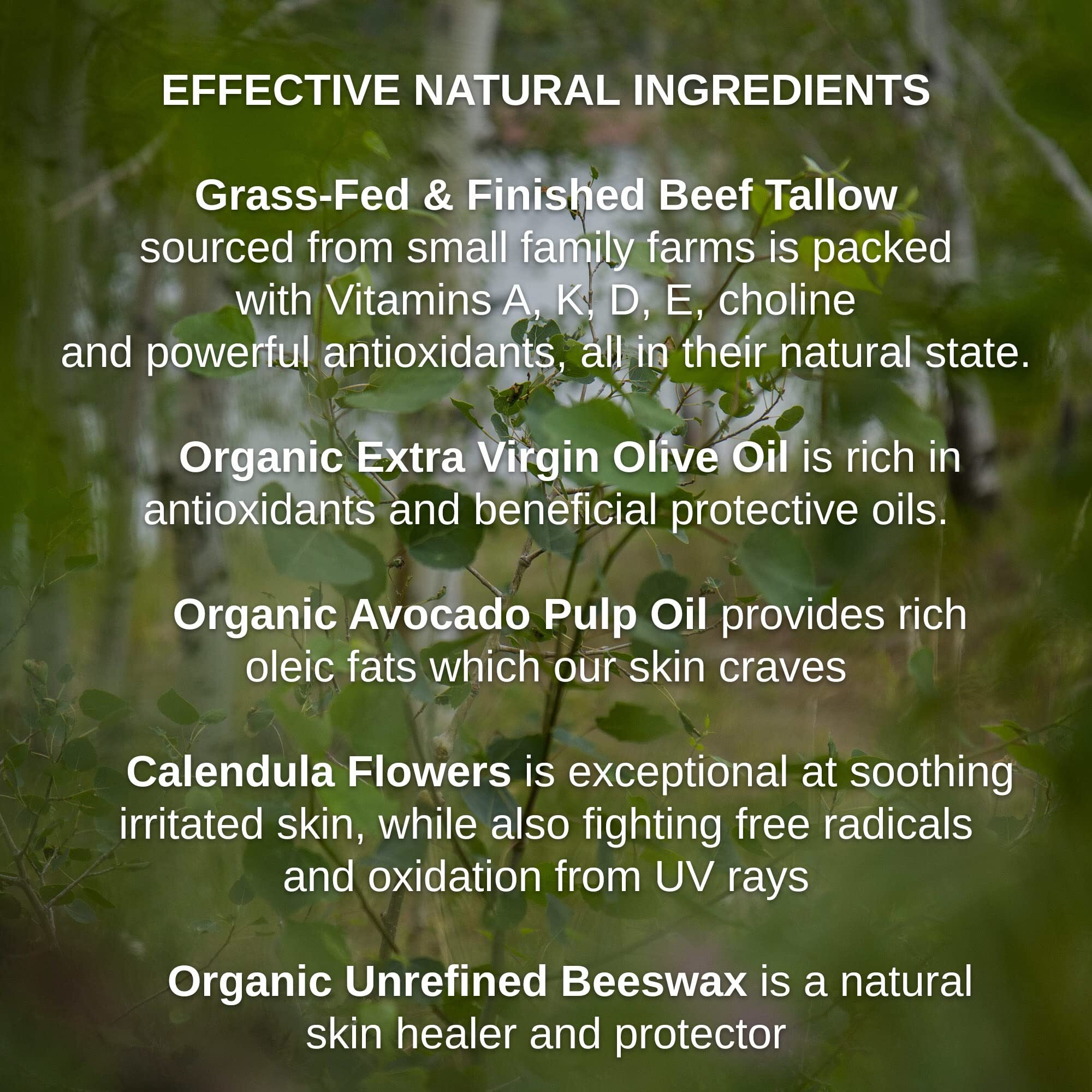 Shwally Tallow & Calendula Face & Body Balm - Paleo & Primal Tallow Moisturizer - 100% Grass Fed Tallow With Calendula Flowers - Rich In Vitamin A - 8 Oz (Organic Geranium Rose + Lavender, 8)