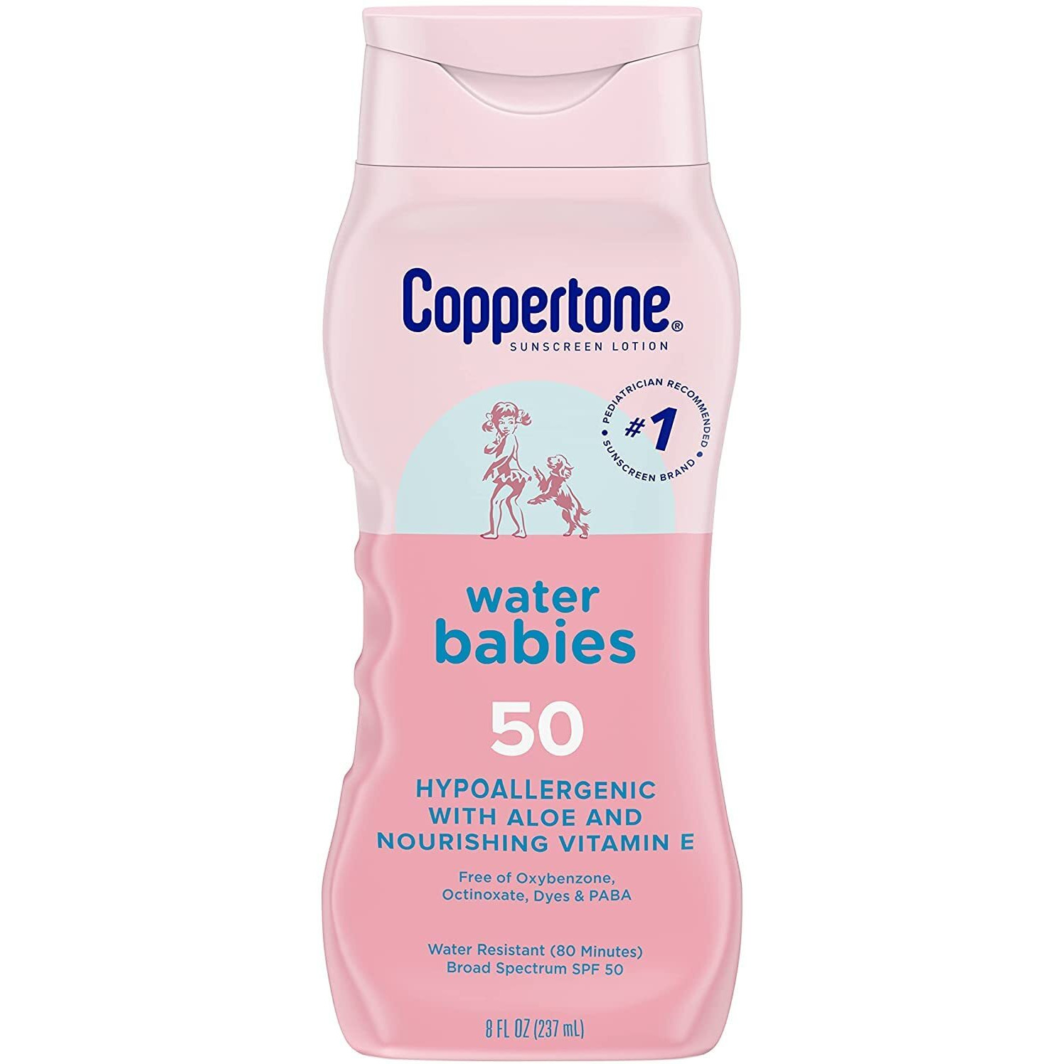 Coppertone Spf50 Waterbabies Aloe & Vitamin-E Lotion 8 Ounce (237Ml) (Pack Of 6)
