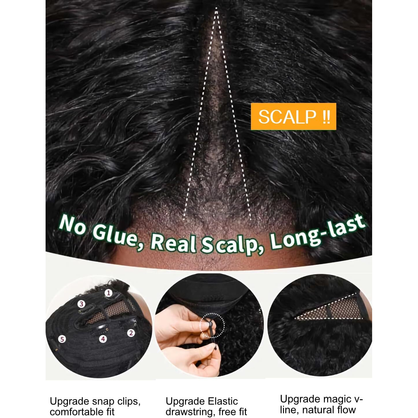 Julia Hair 12A Ombre Highlight V Part Wig Body Wave Human Hair Wigs Upgrade U Part Shadow Root Balayage Glueless Virgin Hair Clip In Half Wig No Gel No Leave Out No Sew-In Beginner Friendly 14 Inch