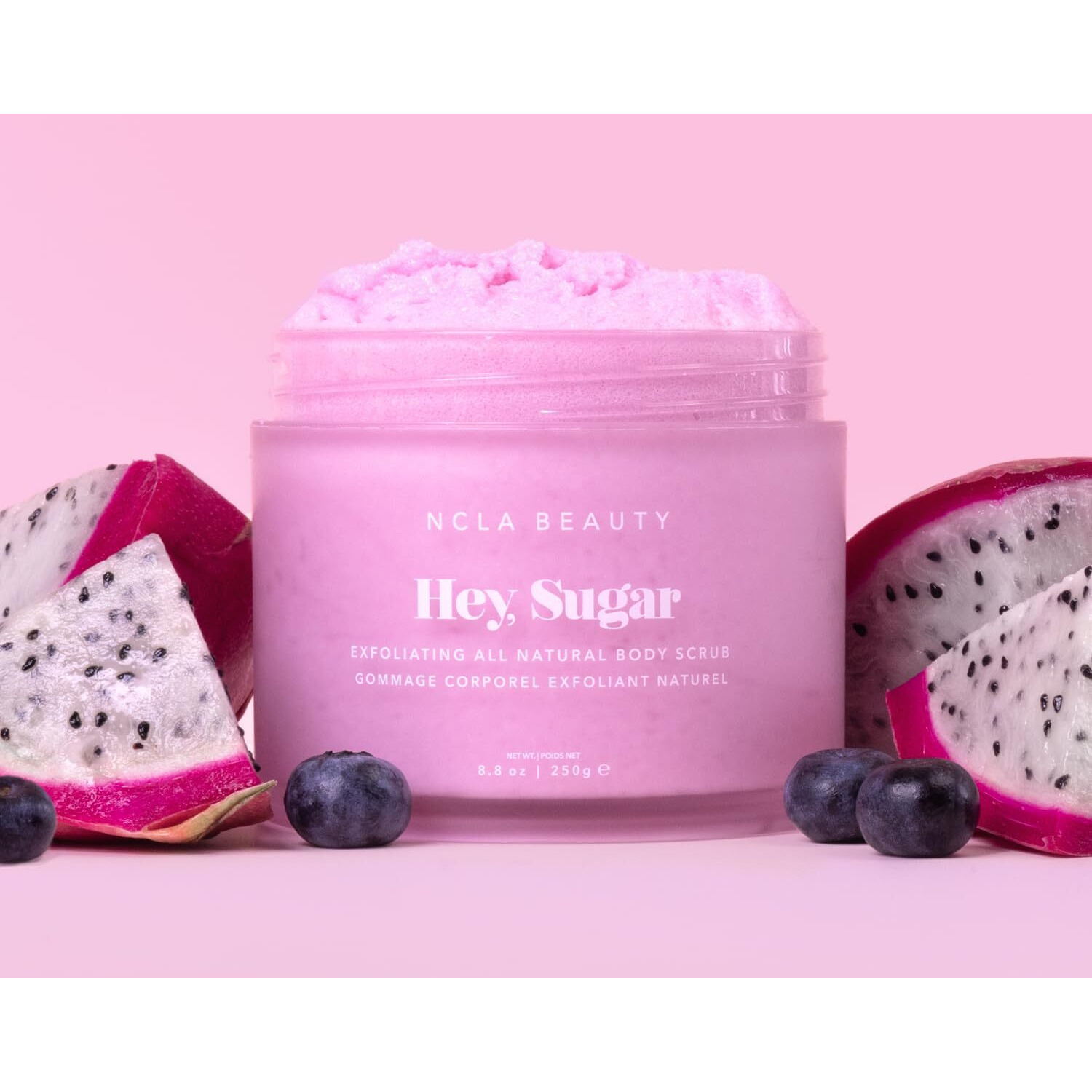 Ncla - Hey, Sugar Body Scrub | Smooth, Exfoliate, Hydrate Skin | Shea, Mango + Cocoa Butters | Vegan, Cruelty-Free, Clean Skincare (Dragon Fruit 250 G | 8.8 Oz)