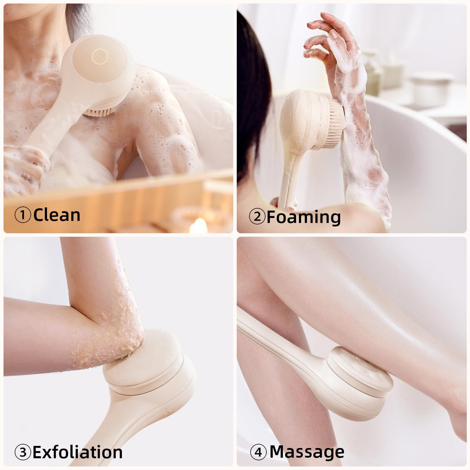 Oh,Xiyu. Electric Body Brush Bath Brush Head - Armpit Brush Head, Chrysanth Pink, Only Suitable For Oh,Xiyu. Xy1 Electric Bath Brush