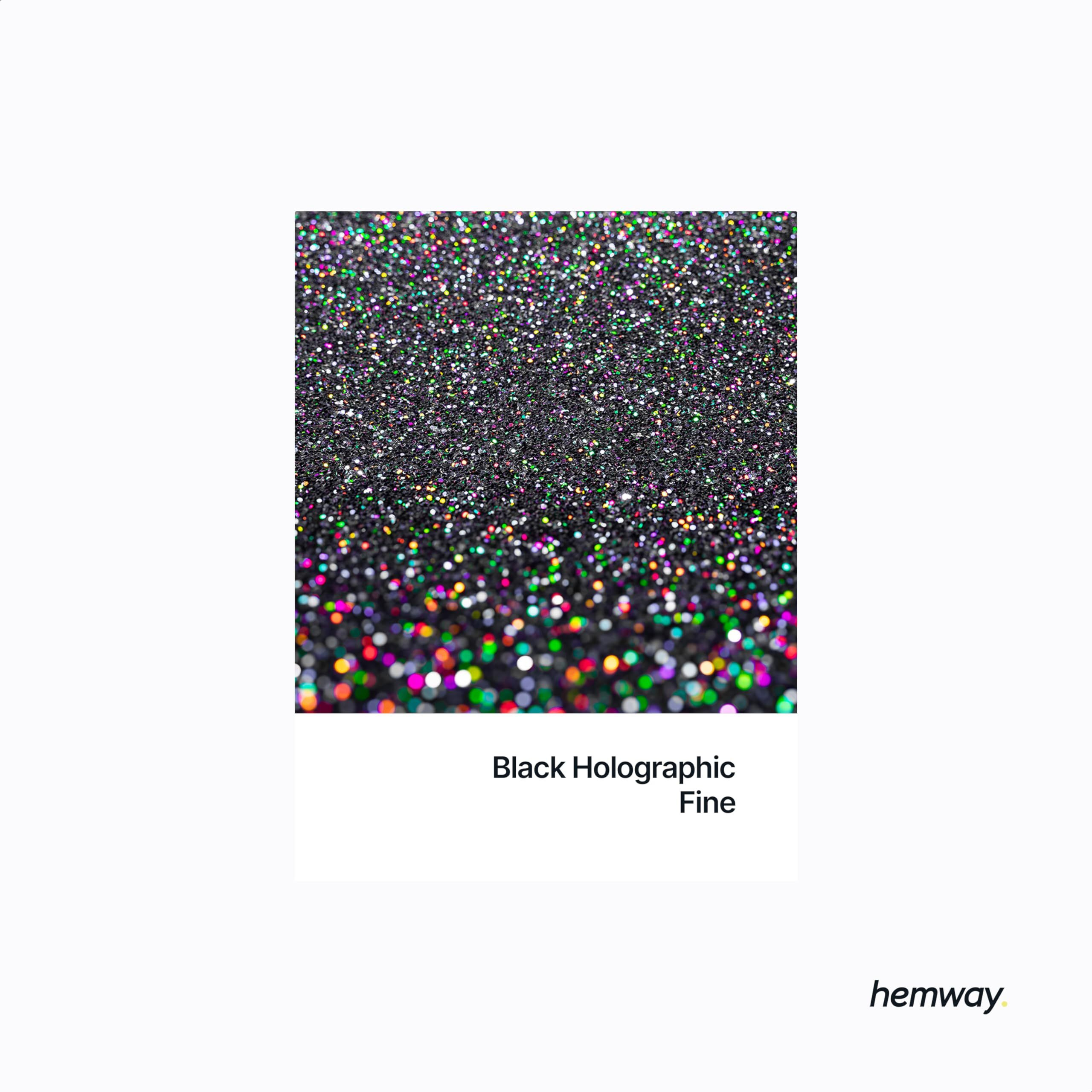 Hemway Eco Friendly Biodegradable Glitter 100G / 3.5Oz Bio Cosmetic Safe Sparkle Vegan For Face, Eyeshadow, Body, Hair, Nail And Festival Makeup, Craft - Fine (1/64"" 0.015"" 0.4Mm) - Black Holographic