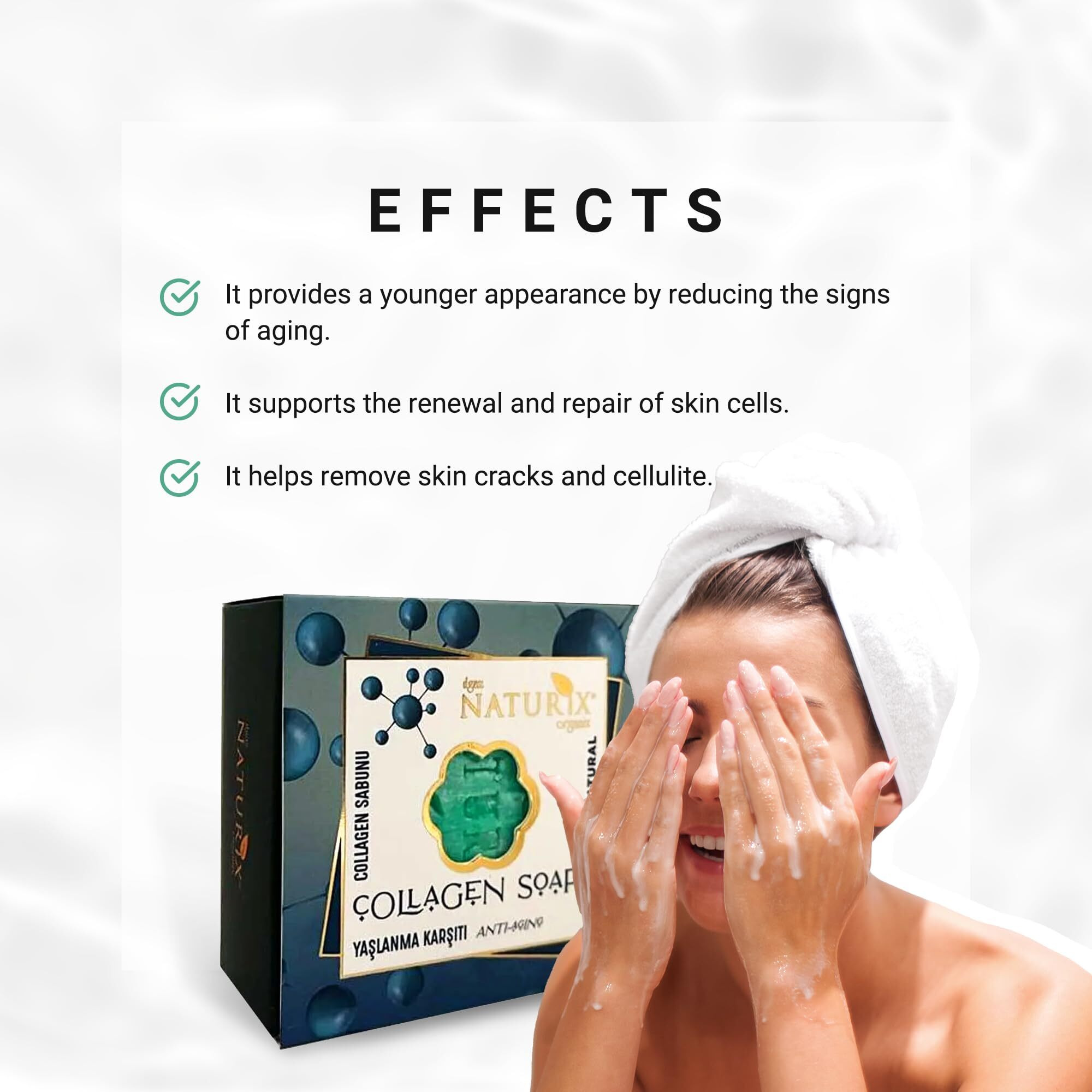 Limopa Collagen Organic Bar Soap Moisturizing Soap Made From Natural Oil | Hair Hand Face Body Bath Wash | Skin Care Cleanser Shampoo