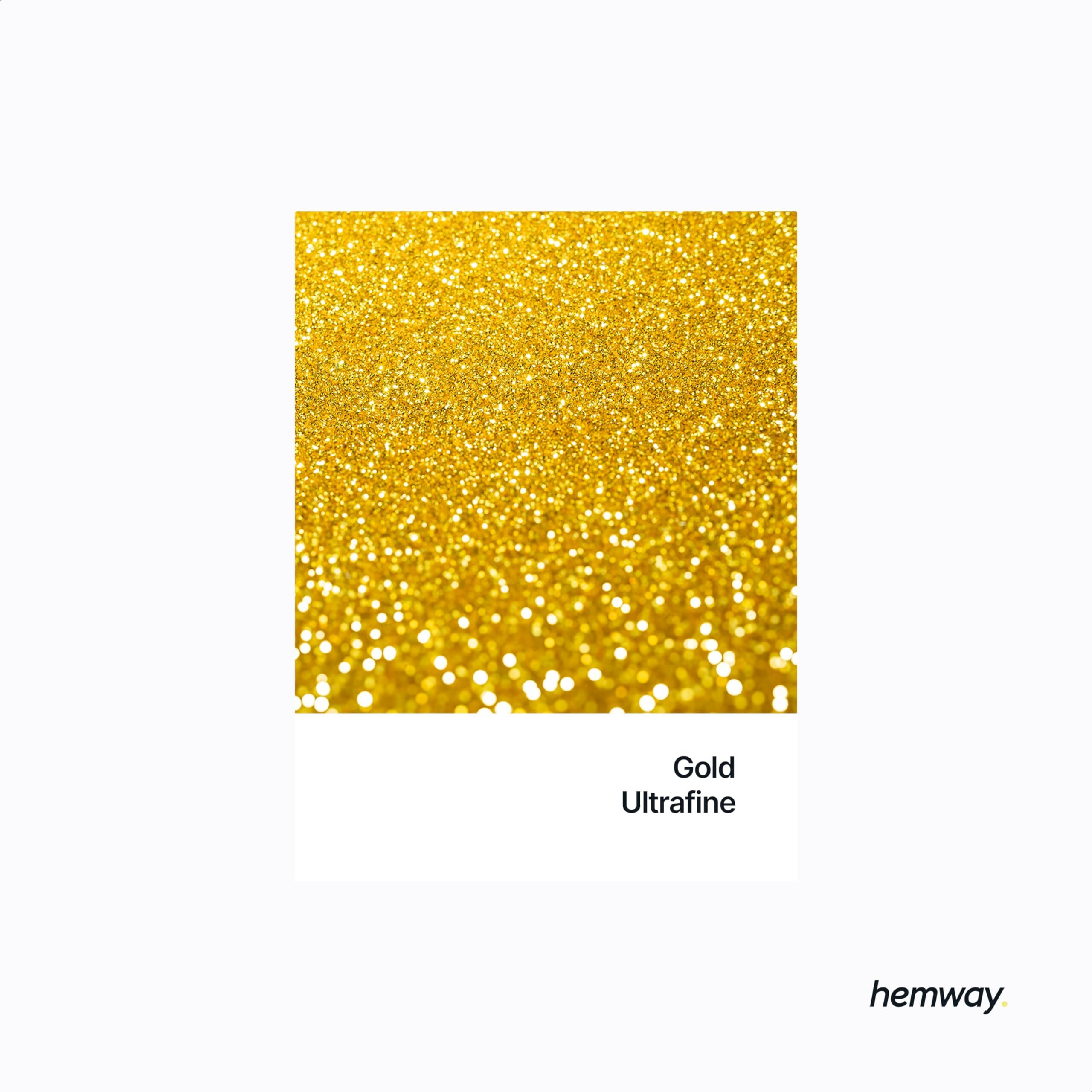 Hemway Eco Friendly Biodegradable Glitter 100G / 3.5Oz Bio Cosmetic Safe Sparkle Vegan For Face, Eyeshadow, Body, Hair, Nail And Festival Makeup, Craft - Ultrafine (1/128"" 0.008"" 0.2Mm) - Gold