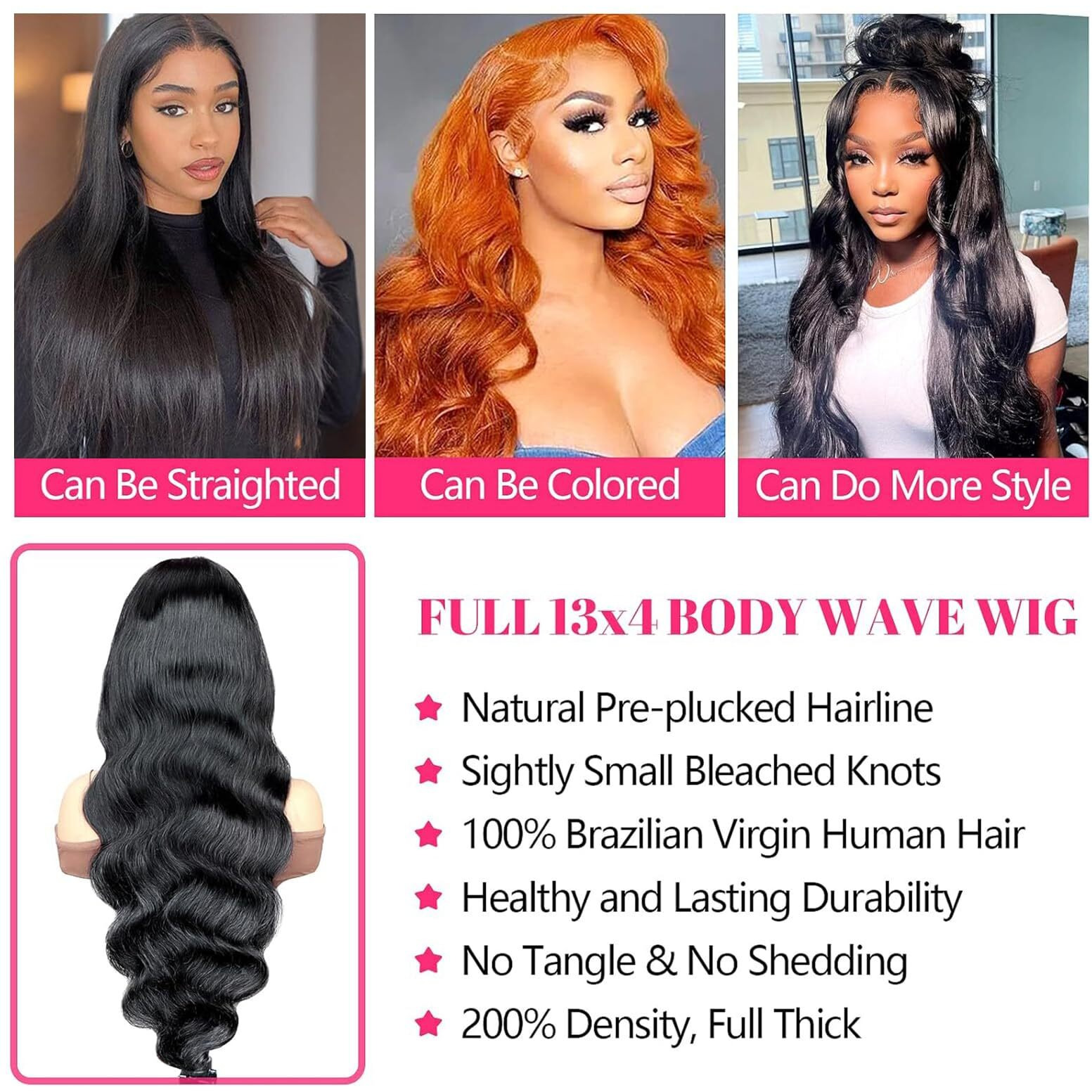 Mziio 26 Inch 13X4 Body Wave Lace Front Wigs Human Hair Pre Plucked 200% Density Hd Transparent Lace Frontal For Women 12A Glueless Wigs Human Hair With Baby Hair