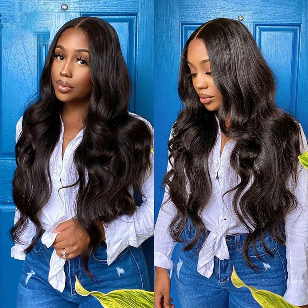 12A Body Wave Bundles With Closure Brazilian Human Hair 4 Bundles With Closure(20 22 24 26+18)Body Wave 100% Unprocessed Virgin Hair Bundles With 4X4 Lace Closure Free Part Natural Black