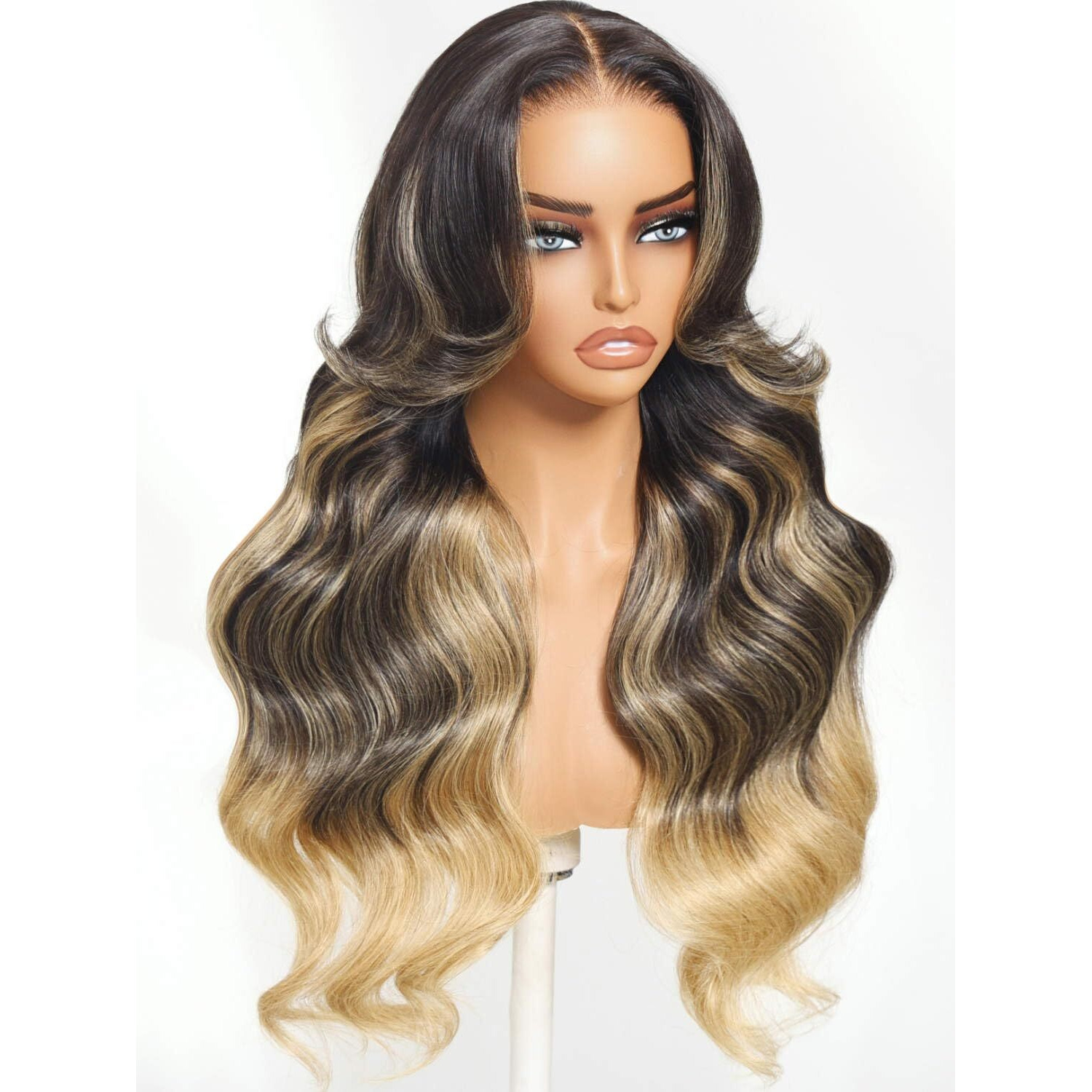 Beauty Forever Bye Bye Knots Golden Blonde Highlights Glueless Human Hair Wig Face Framing Loose Body Wave 7X5 Hd Lace Closure Ombre Blonde Wig 150% Density Pre Plucked Pre Cut Wear And Go Wigs 26Inch