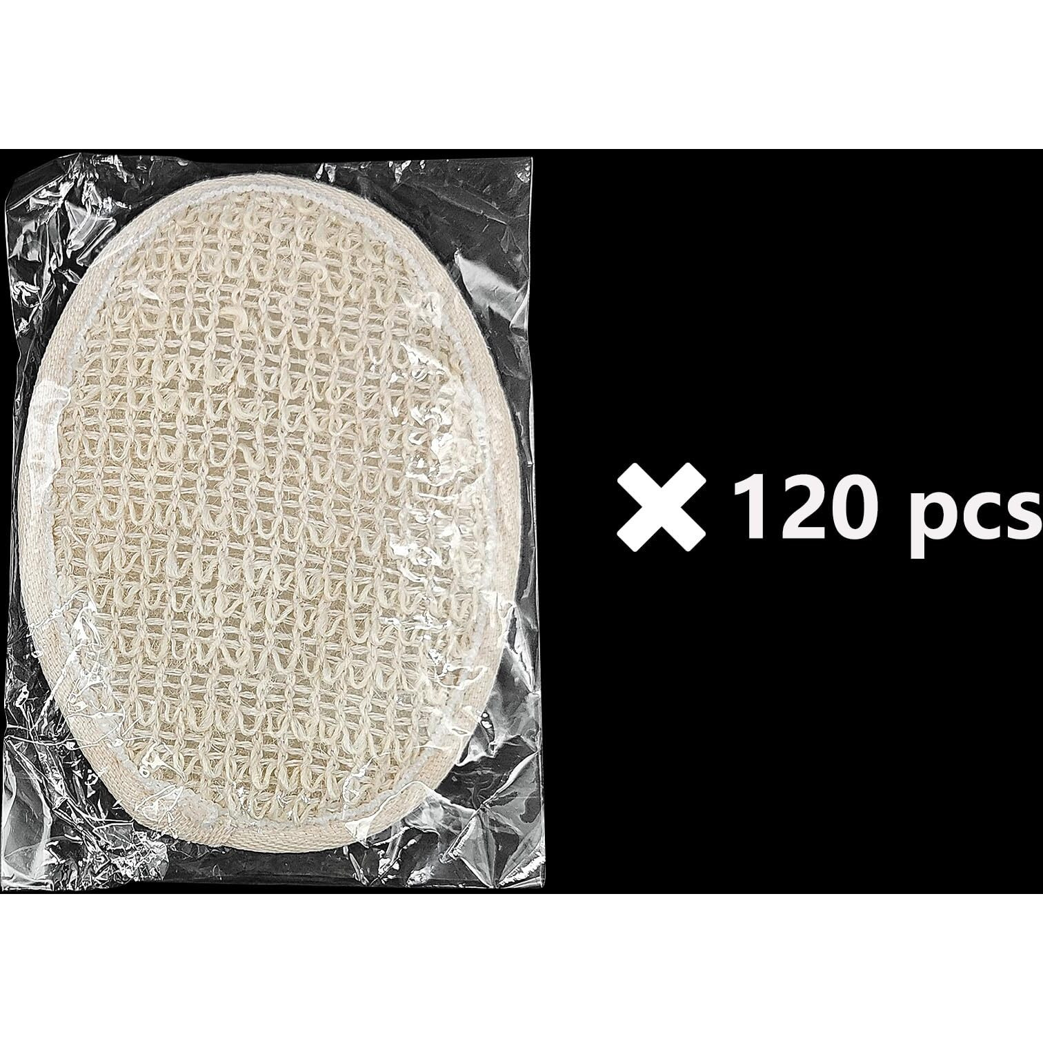 (120 Pack) Kheoxusa Loofah Individually Wrapped,Individually Wrapped Loofahs,Individually Wrapped Exfoliating Body Scrubbers,Natural Loofah Luffa Pad Sponge Pouf Brush For Travel Bath Shower-Beige