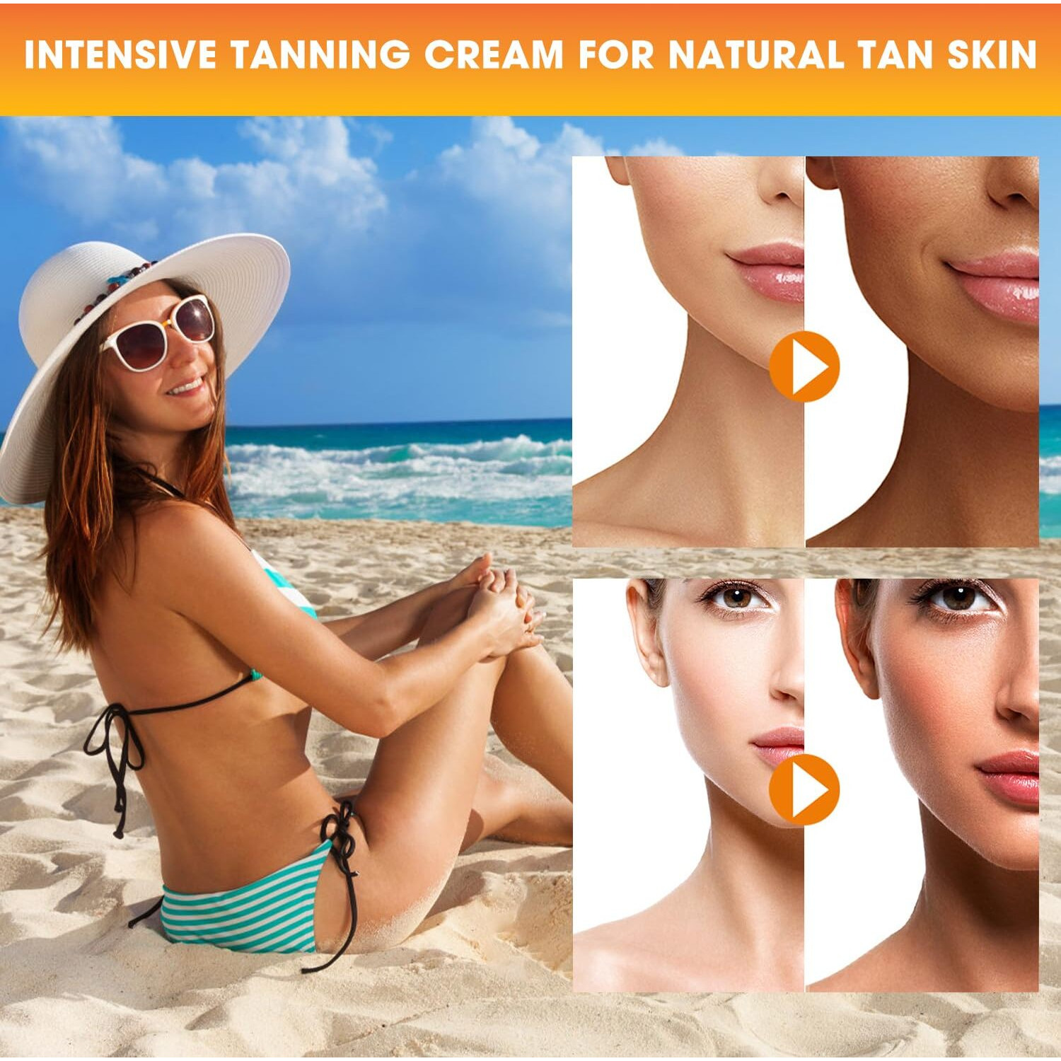 Luxury Intensive Tanning Gel, Intensive Tanning Luxe Gel, Natural Tanning Cream Gel For Natural Tan Skin, Brown Tanning Gel For Sunbeds & Outdoor Sun (2Pcs)