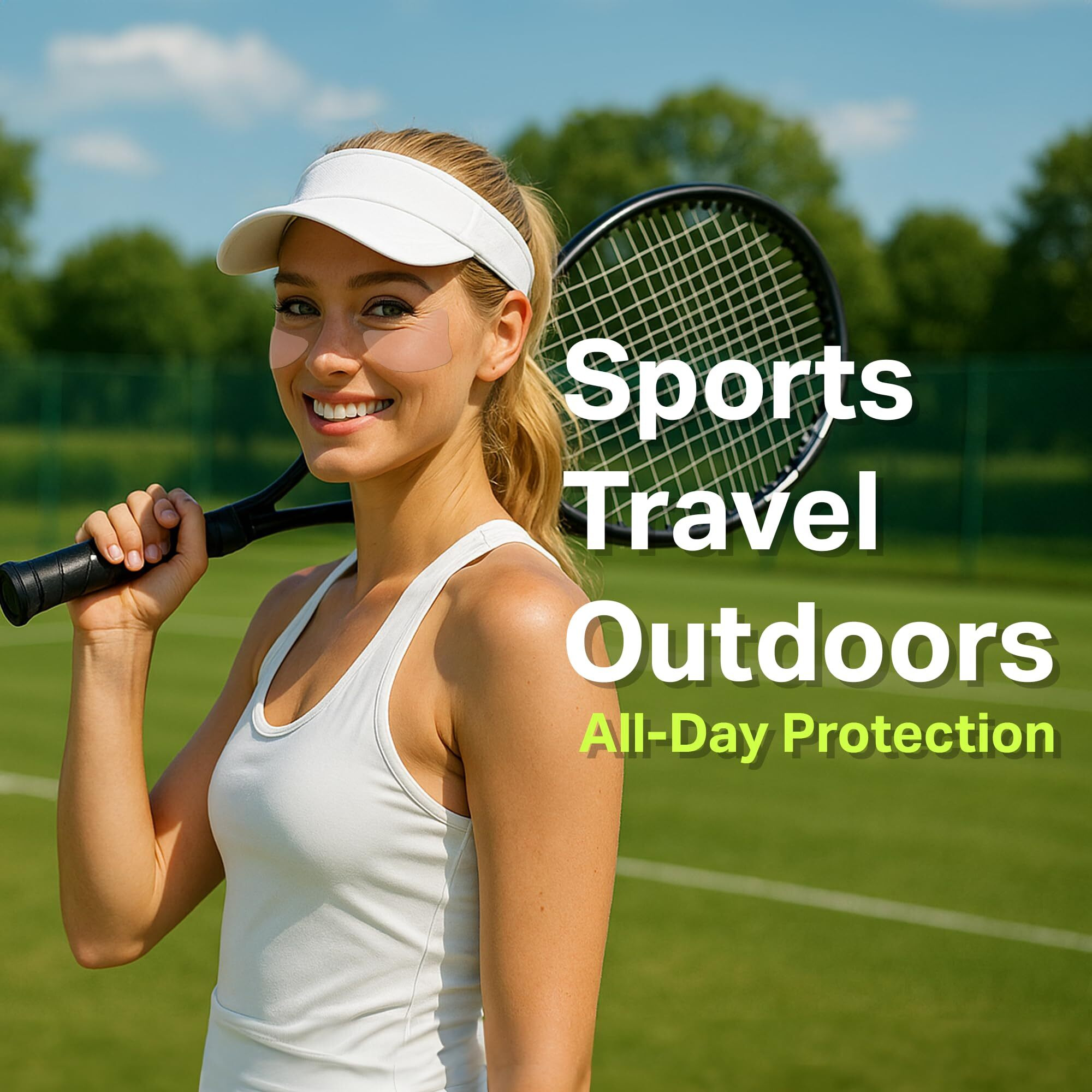 Sun Patch 24 Patches (4Pk) - Korean Under Eye & Cheek Uv Protection Patches - Spf Sunscreen Stickers For Outdoor Sports & Golf | Made In Korea Sunblock Face Patches For Women & Men