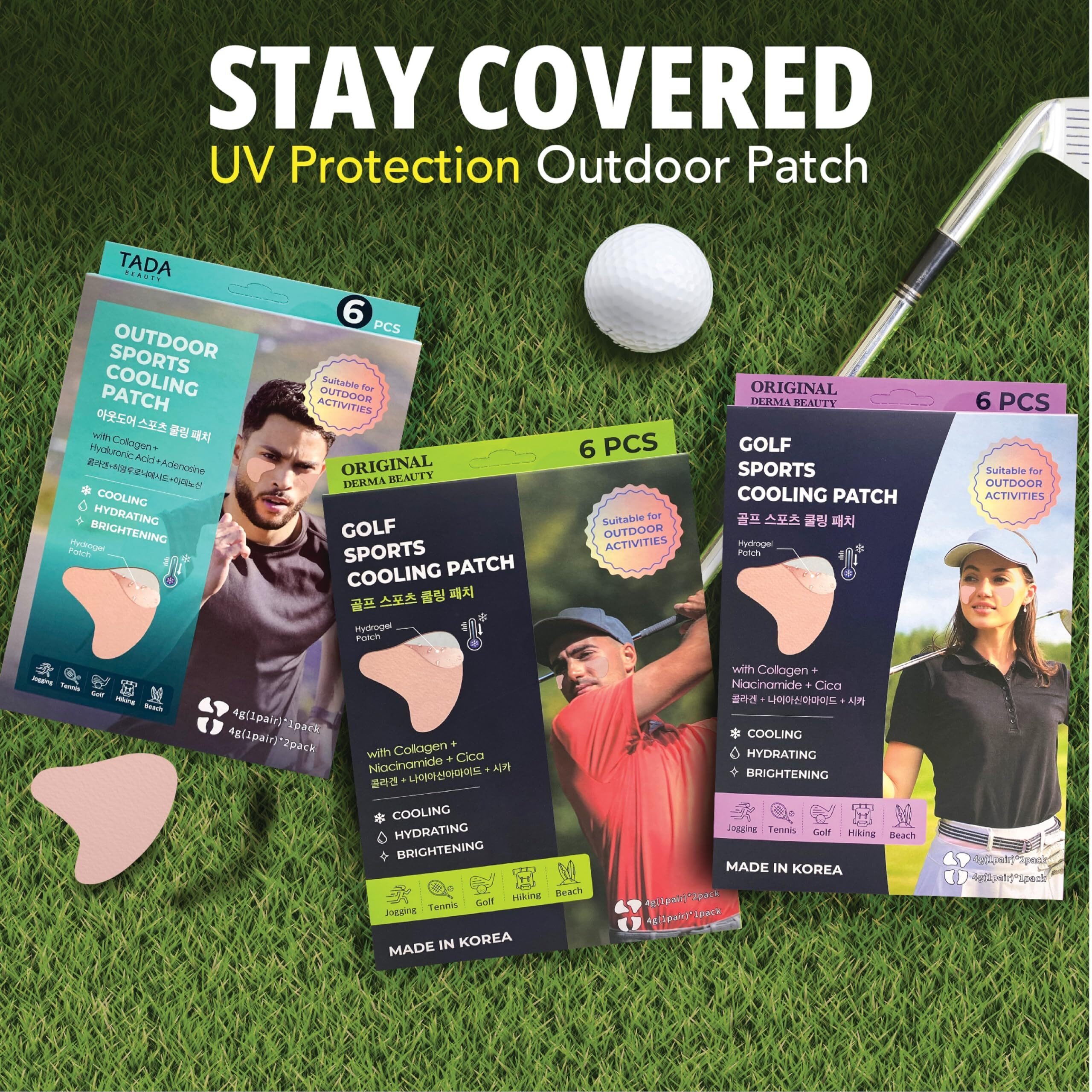 Sun Patch 24 Patches (4Pk) - Korean Under Eye & Cheek Uv Protection Patches - Spf Sunscreen Stickers For Outdoor Sports & Golf | Made In Korea Sunblock Face Patches For Women & Men