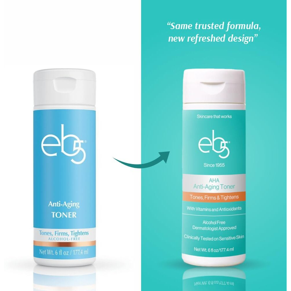 Eb5 Aha Anti-Aging Facial Toner With Vitamins And Antioxidants, Tones, Firms & Tightens, Alchohol-Free, Clinically Tested On Sensitive Skin (6 Fl Oz)