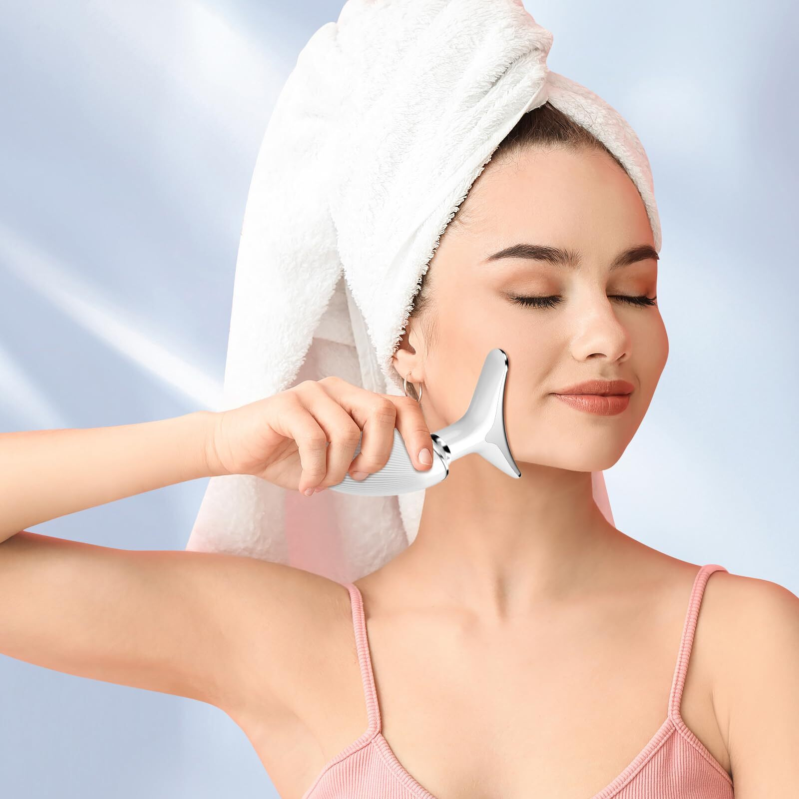 Yourmate Face & Neck Massager For Skin Care 3 In 1 Facial Tools Skin Boosting Skin Tensions Reduce