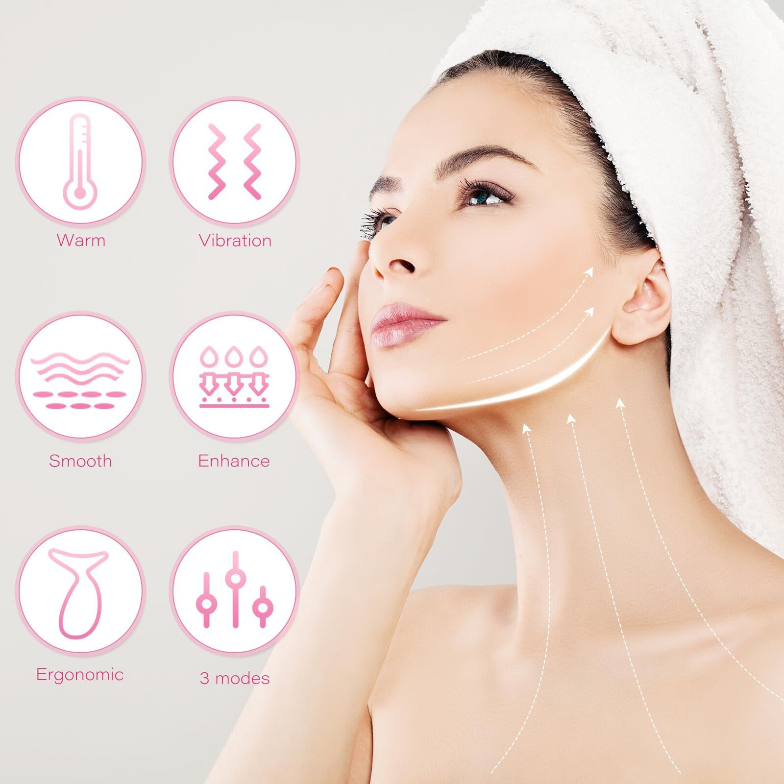 Yourmate Face & Neck Massager For Skin Care 3 In 1 Facial Tools Skin Boosting Skin Tensions Reduce