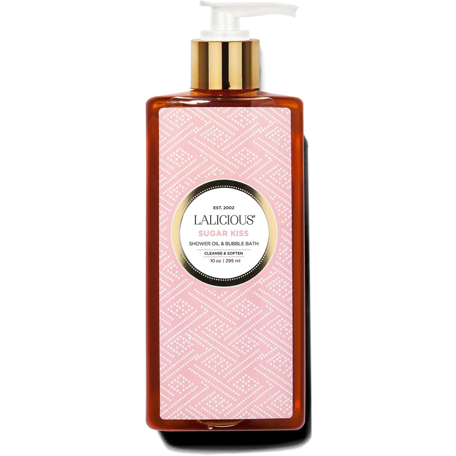 Lalicious Sugar Kiss Shower Oil & Bubble Bath - Natural Shower Cleanser With Topical Probiotics & Grapeseed Oil - Bath Soap Product For Shower, Bath & Shaving, No Parabens (10Oz)