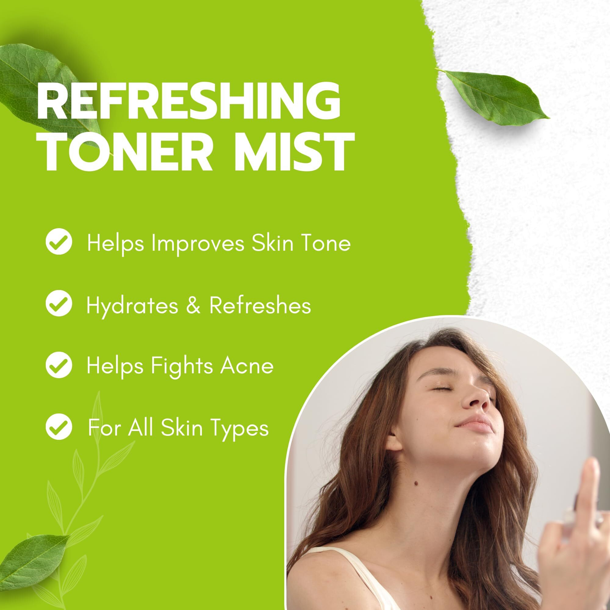 Hebepe Green Tea Matcha Facial Toner Mist With Cucumber, Refreshing, And Soothing Face Toner, With Jojoba Oil, Castor Oil, Snail Filtrate,120Ml