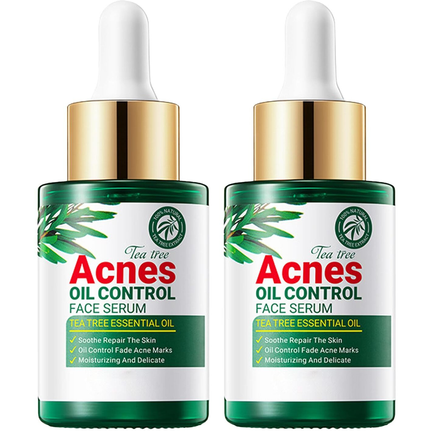 2Pcs Tea Tree Face Serum,Moisturizing Tea Tree Facial Essence,Deep Nourishing Facial Serum Moisturizer For Daily Skin Care,30Ml