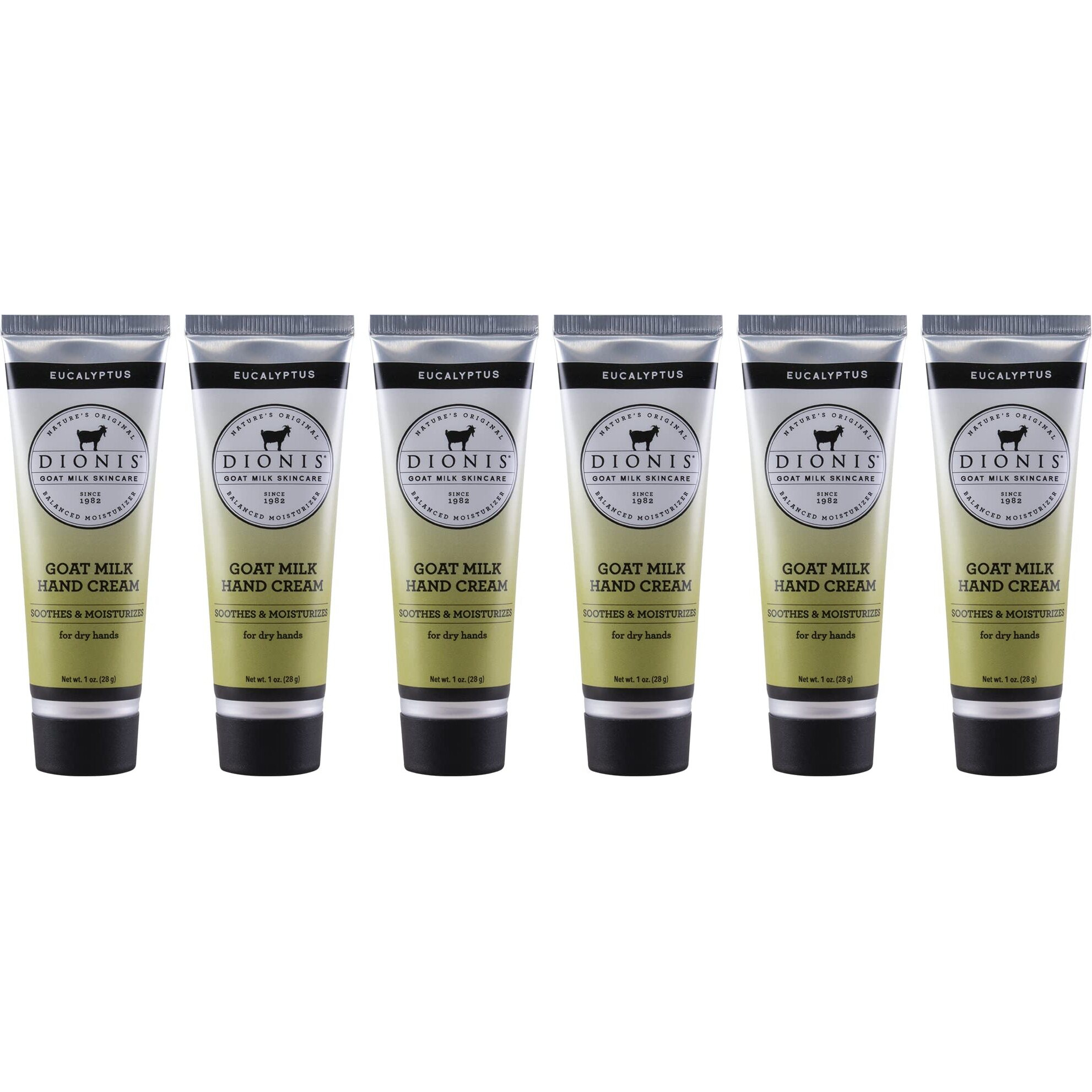Dionis - Goat Milk Skincare Scented Hand Cream (1 Oz) Set Of 6, Moisturizing Lotion For Dry Skin, Good For Sensitive Skin, Cruelty-Free And Paraben-Free (Eucalyptus)