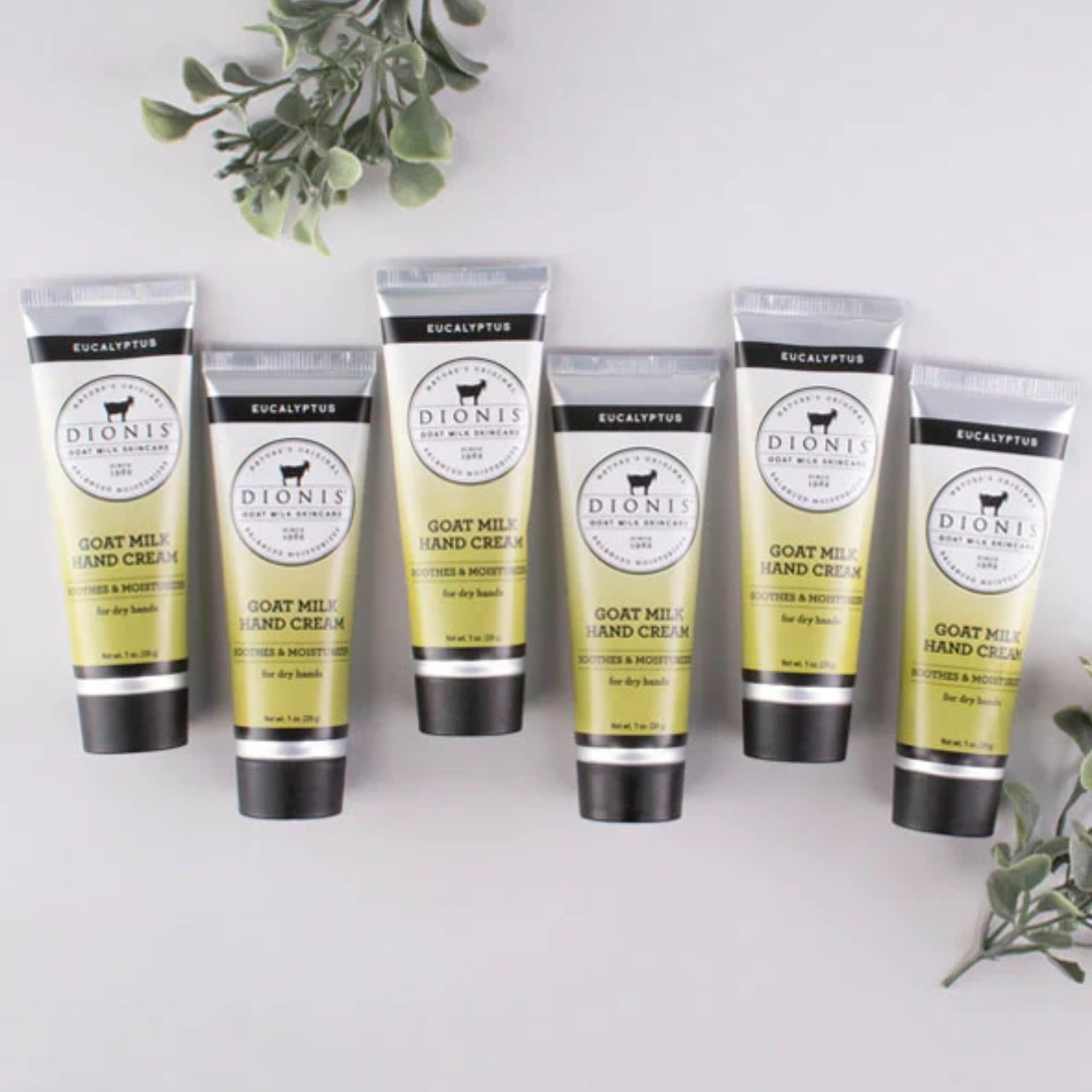 Dionis - Goat Milk Skincare Scented Hand Cream (1 Oz) Set Of 6, Moisturizing Lotion For Dry Skin, Good For Sensitive Skin, Cruelty-Free And Paraben-Free (Eucalyptus)