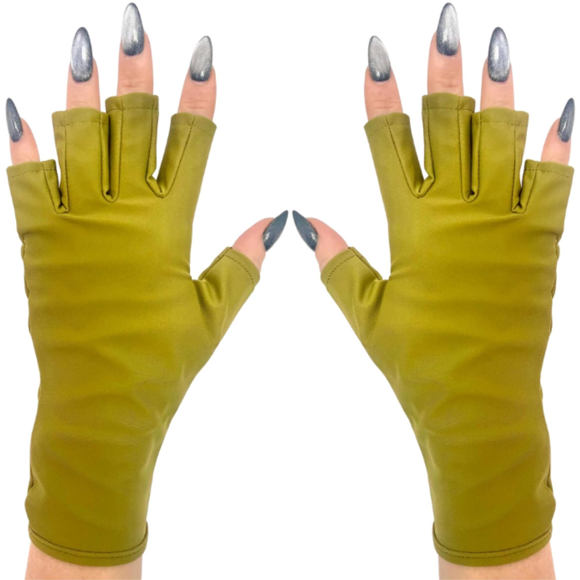 Maniglovz - The Original Upf 50+ Uv Light Protective Nail Gloves | Gel Manicure Gloves And Anti Uv Fingerless Gloves For Women | Can Be Used As Sun Protection Gloves For Driving | Khaki