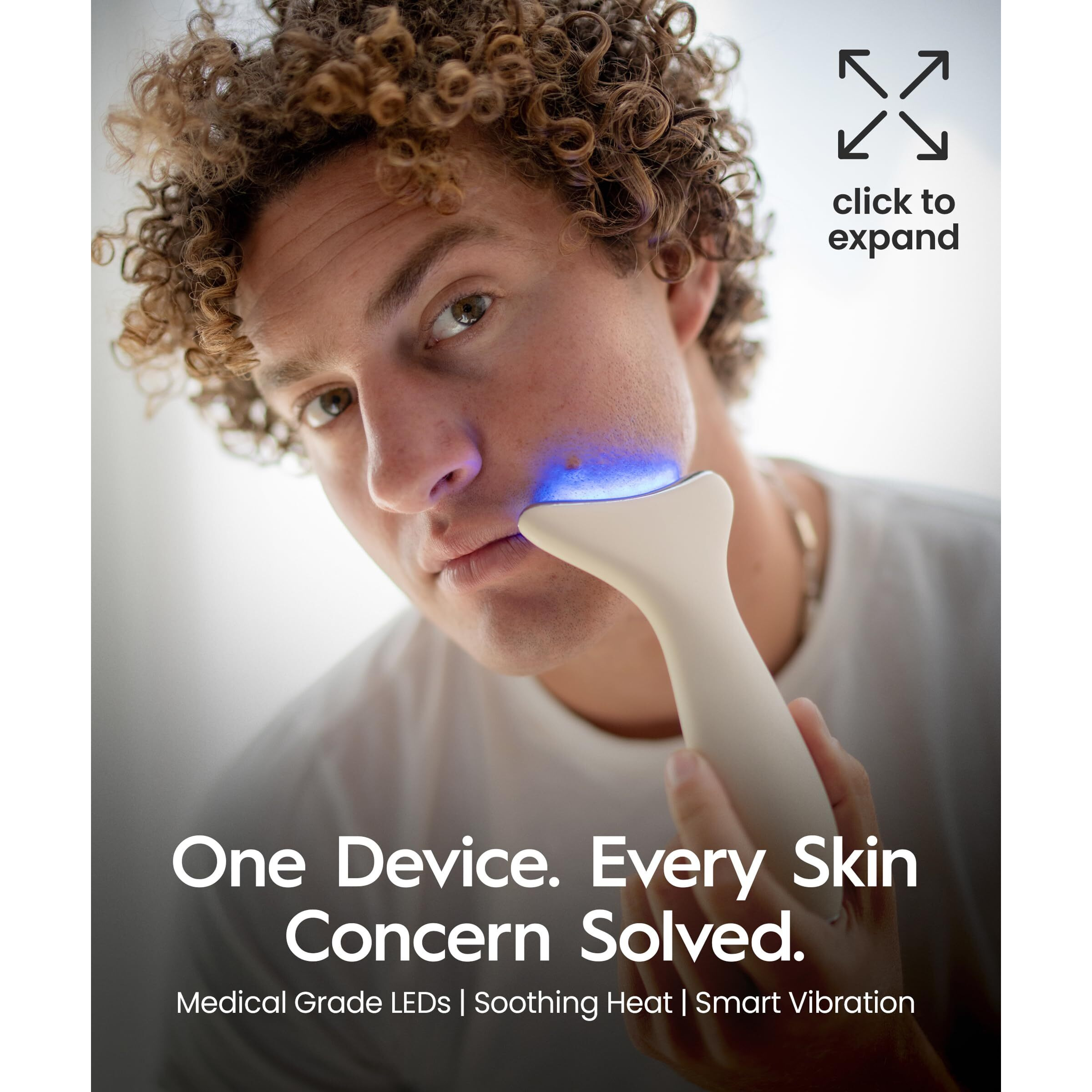 Revo Genie | Face & Neck Beauty Massager With Ultra Powerful Leds For Wrinkles, Fine Lines, Puffy Skin, Uneven Skin Tone, Lymphatic Drainage, Lifting & Firming Facial Sculpting Tool With Light Therapy