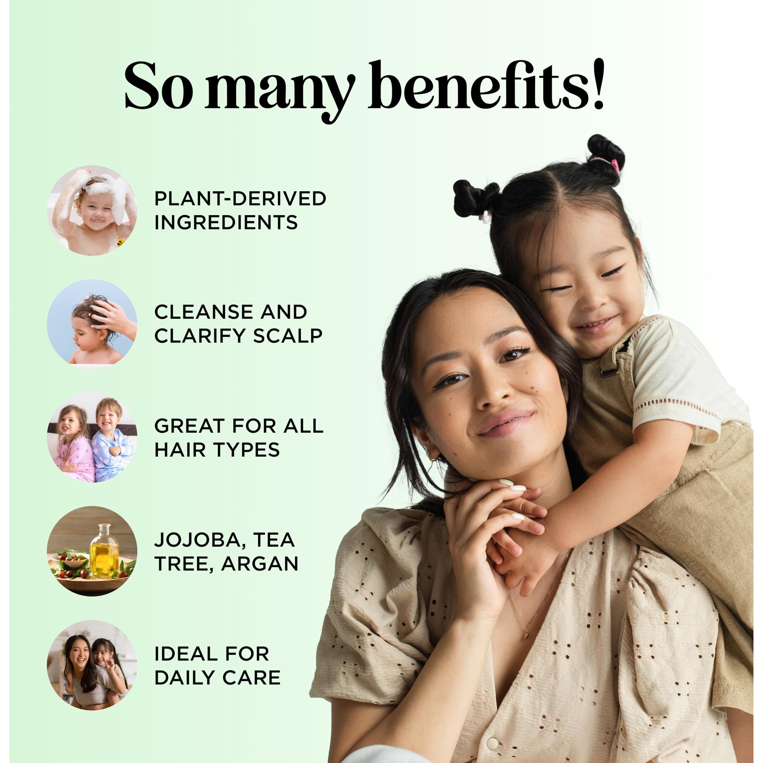 Cleansing Kids Shampoo For Dry Scalp - Dry Flaky Scalp Care Shampoo For Kids And Hair Build Up Remover With Tea Tree Oil And Rosemary Essential Oils For Hair Care - Kids Scalp Cleanser For Build Up
