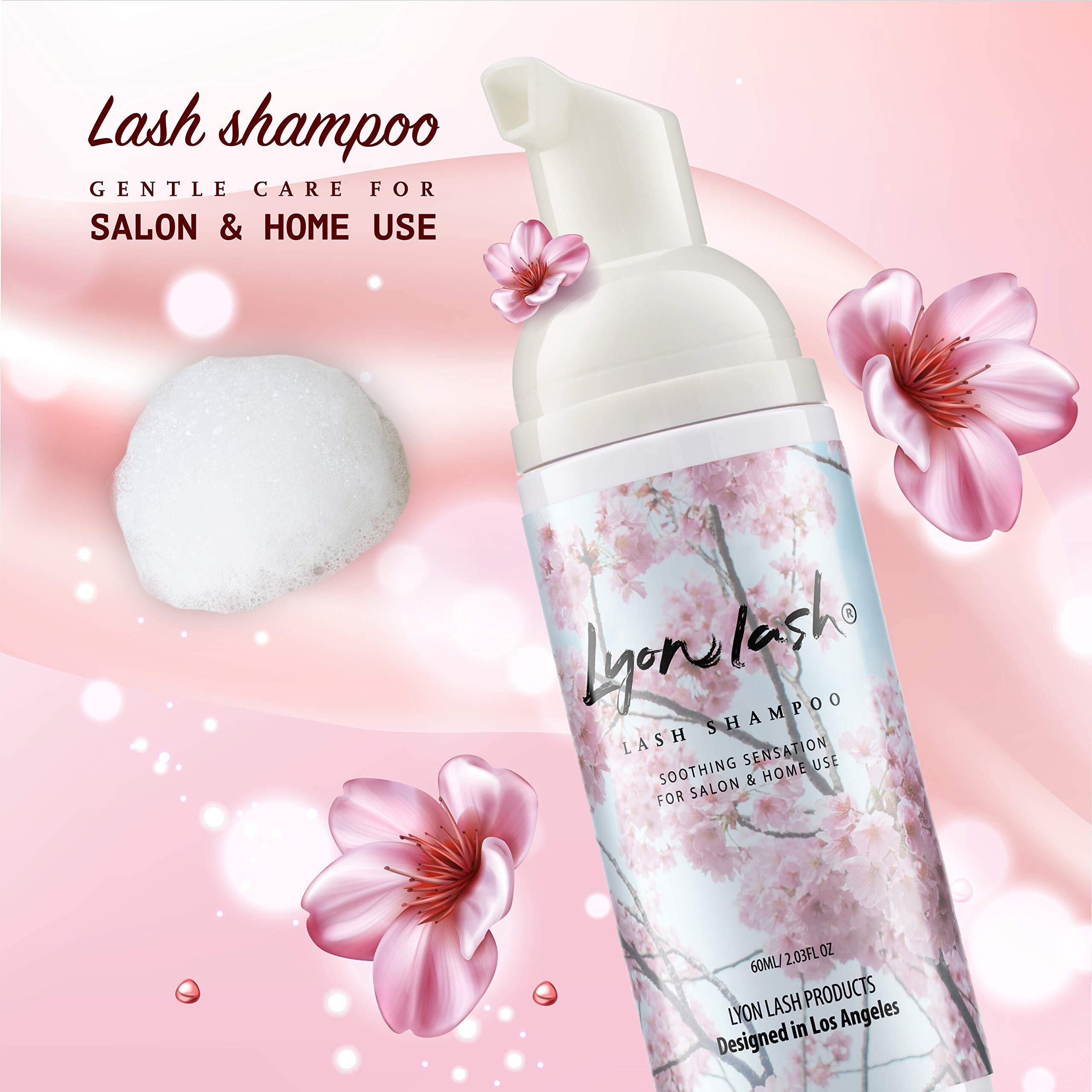 Lyon Lash Eyelash Extension Shampoo, Gentle Formula Paraben Free, Oil Free Foam Cleanser Kit | Remove Eye Makeup | Salon And Home Use