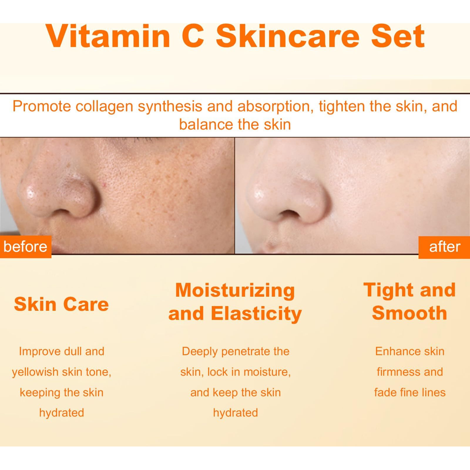 O'Kady Skincare Sets & Vitamin C ,Face Care Set For Women,Day & Night Skincare Gift With Cleanser, Toner, Serum, Eye Cream, Moisturizing Cream,Night Cream For Women Teen Girls Birthday(6 Pcs)