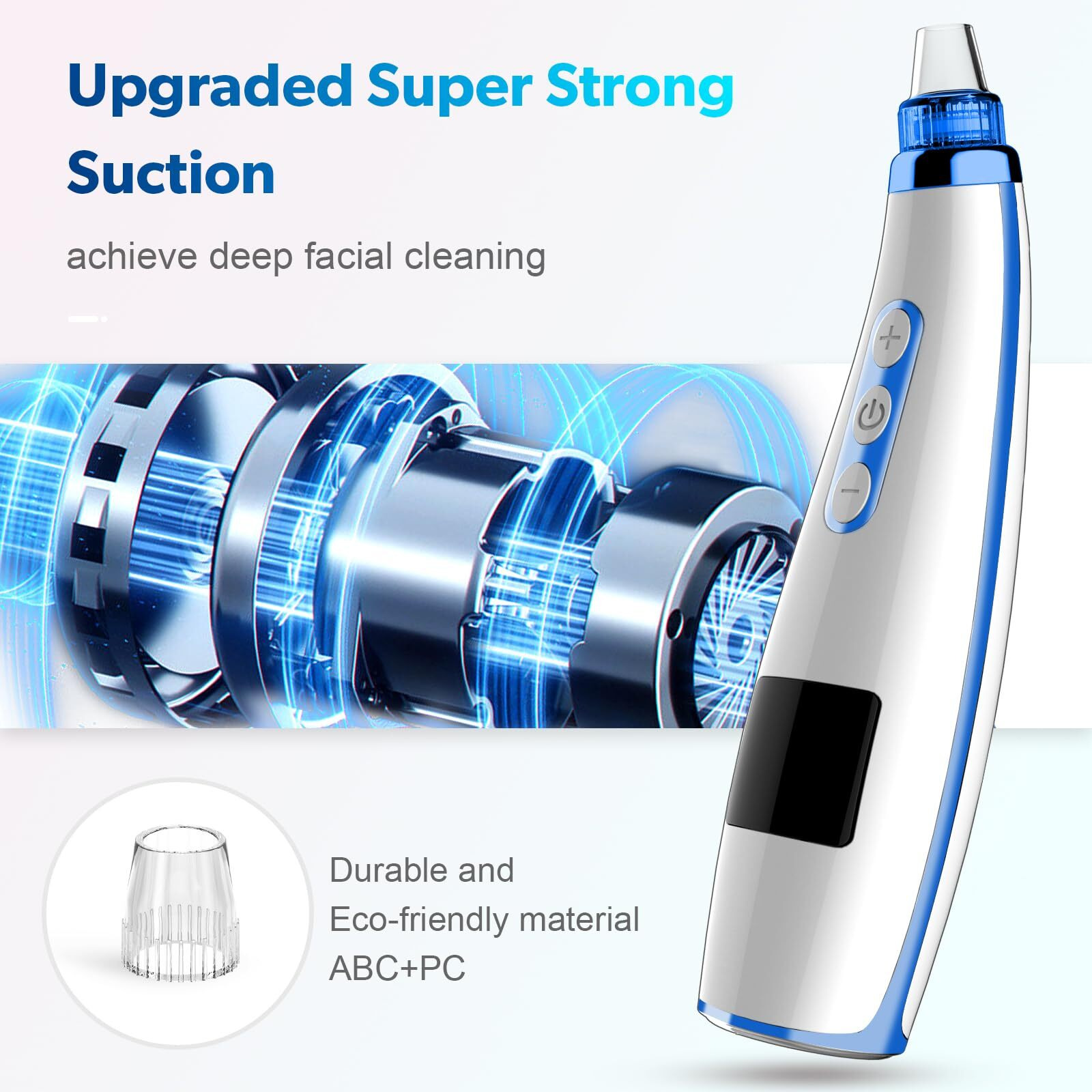 Blackhead Remover Pore Vacuum Upgraded Facial Pore Cleaner Electric Comedone Whitehead Extractor Tool-5 Suction Power,5 Probes,Usb Rechargeable