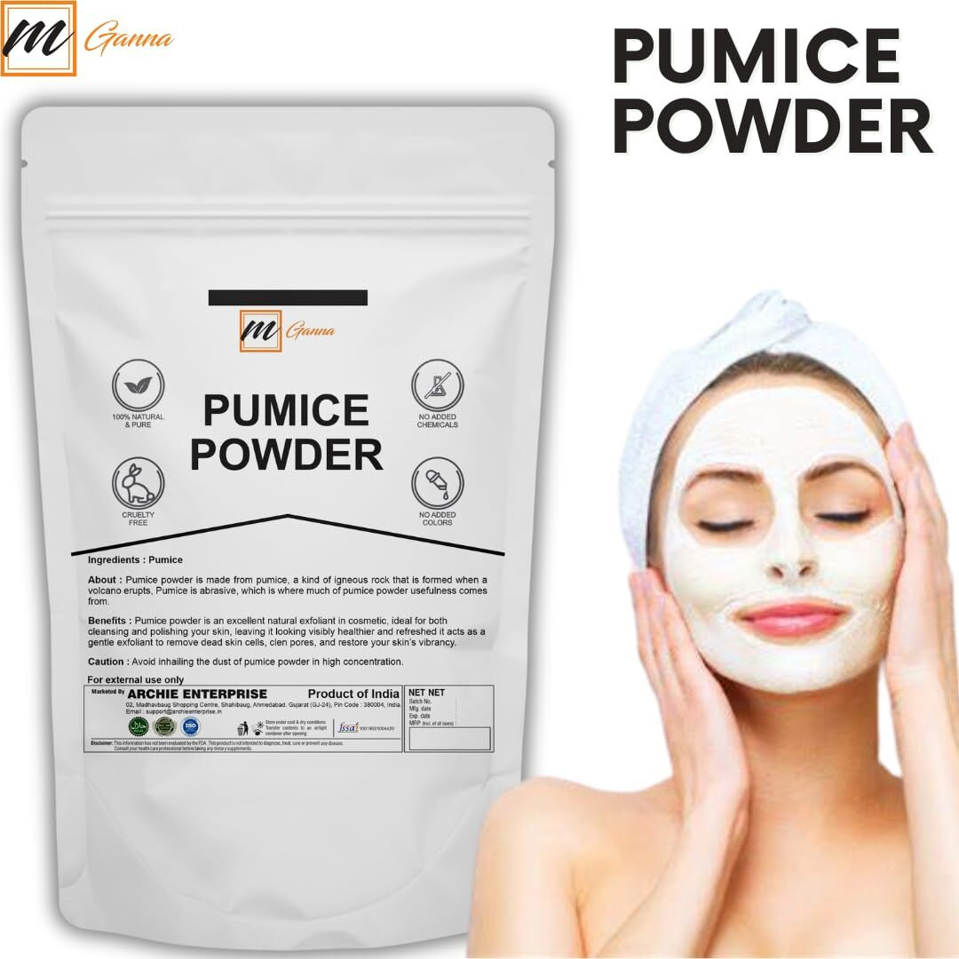 100% Natural Pumice Powder For Facial Masks, Skin Exfoliation, Soap Making And Other Cosmetic Formulations 1 Lbs / 454 Gms