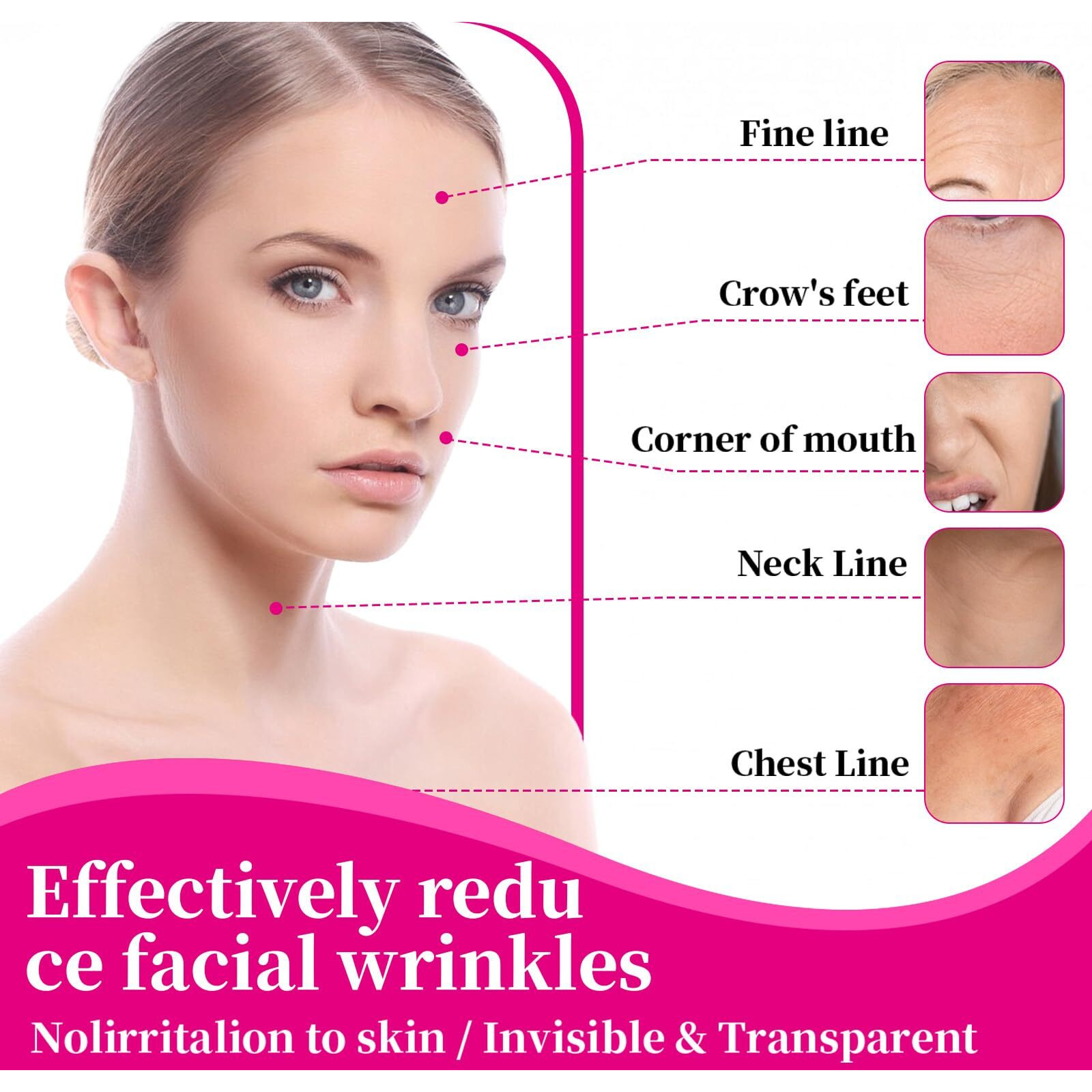 Zeyiyer 11 Pcs Silicone Facial Patches, Reusable Anti Wrinkle Patche, Smoothing Silicone Forehead Face Wrinkle Pads For Women Skin Care