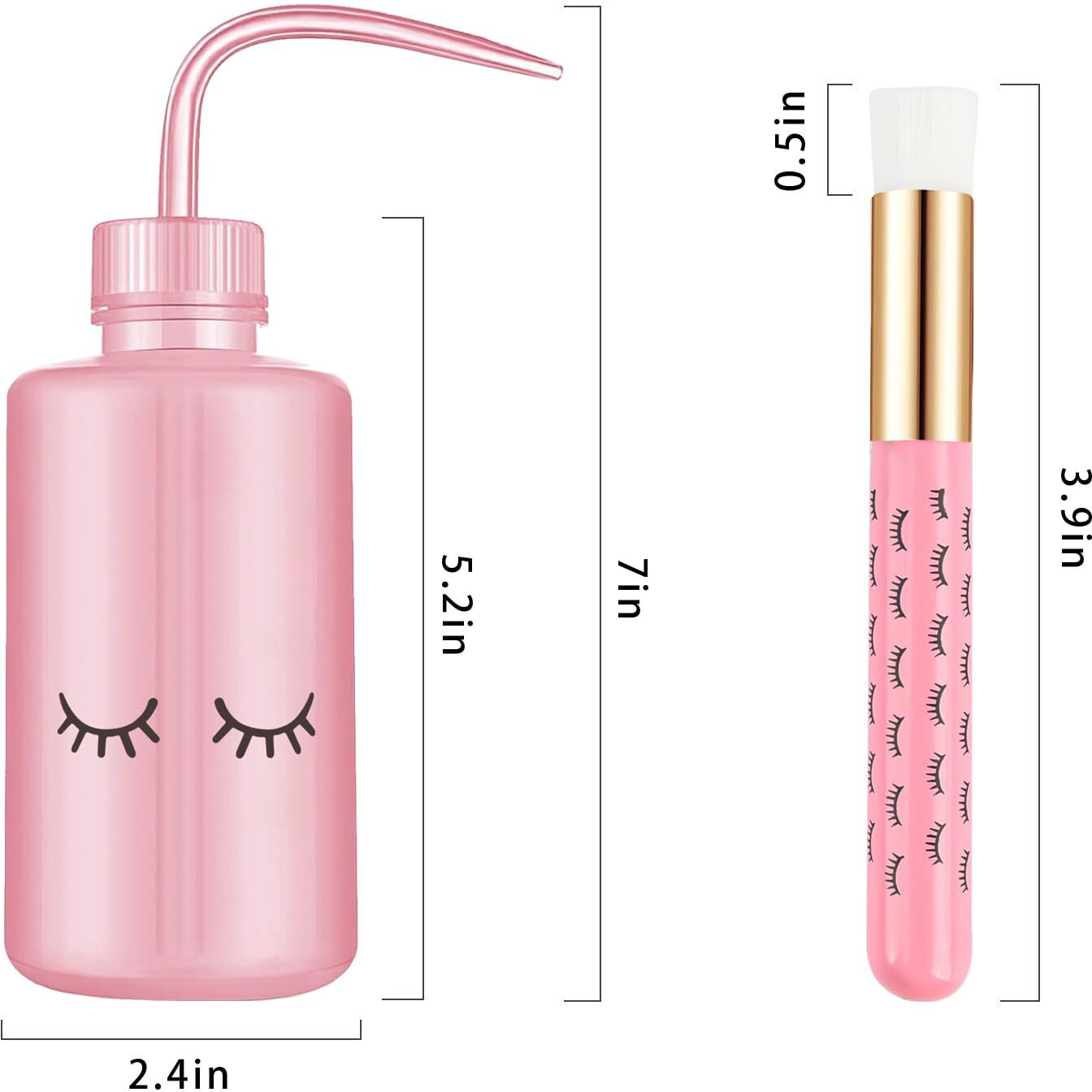 3 Pcs Lash Shampoo Brush Sets With 1Pcs 250 Ml Plastic Satety Lash Tatoo Wash Bottles 2Pcs Nose Blackhead Facial Cleaning Brush For Eyelash Extension Supplies (Style 3)