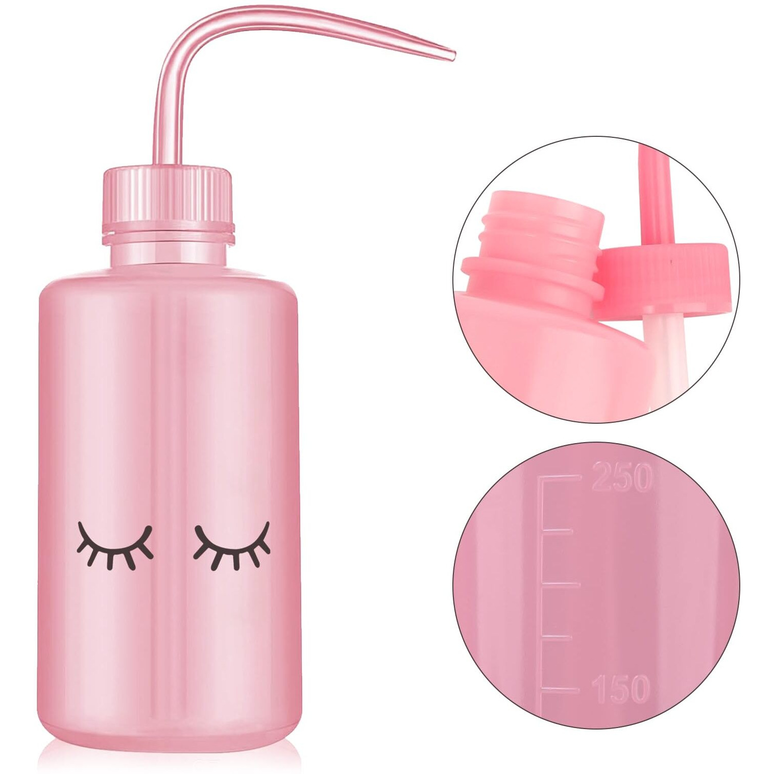 3 Pcs Lash Shampoo Brush Sets With 1Pcs 250 Ml Plastic Satety Lash Tatoo Wash Bottles 2Pcs Nose Blackhead Facial Cleaning Brush For Eyelash Extension Supplies (Style 3)