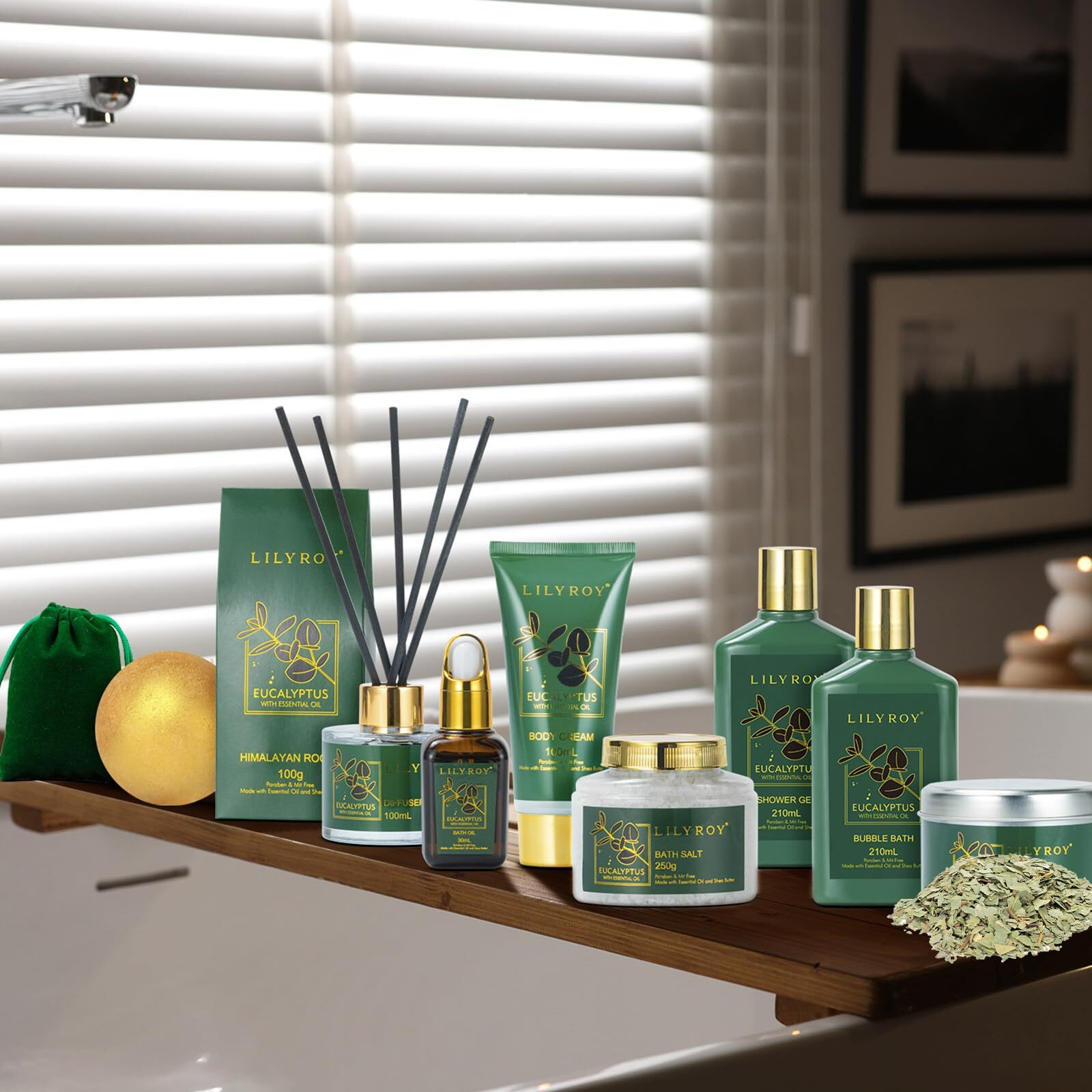 Mothers Day Relaxation Gift Basket - 15-Piece Premium Eucalyptus Bath Gift Set For Women & Men - Spa Kit With Shower Gel Ideal For Birthday, Christmas, Fathers Day, Perfect For Holidays & Self Care
