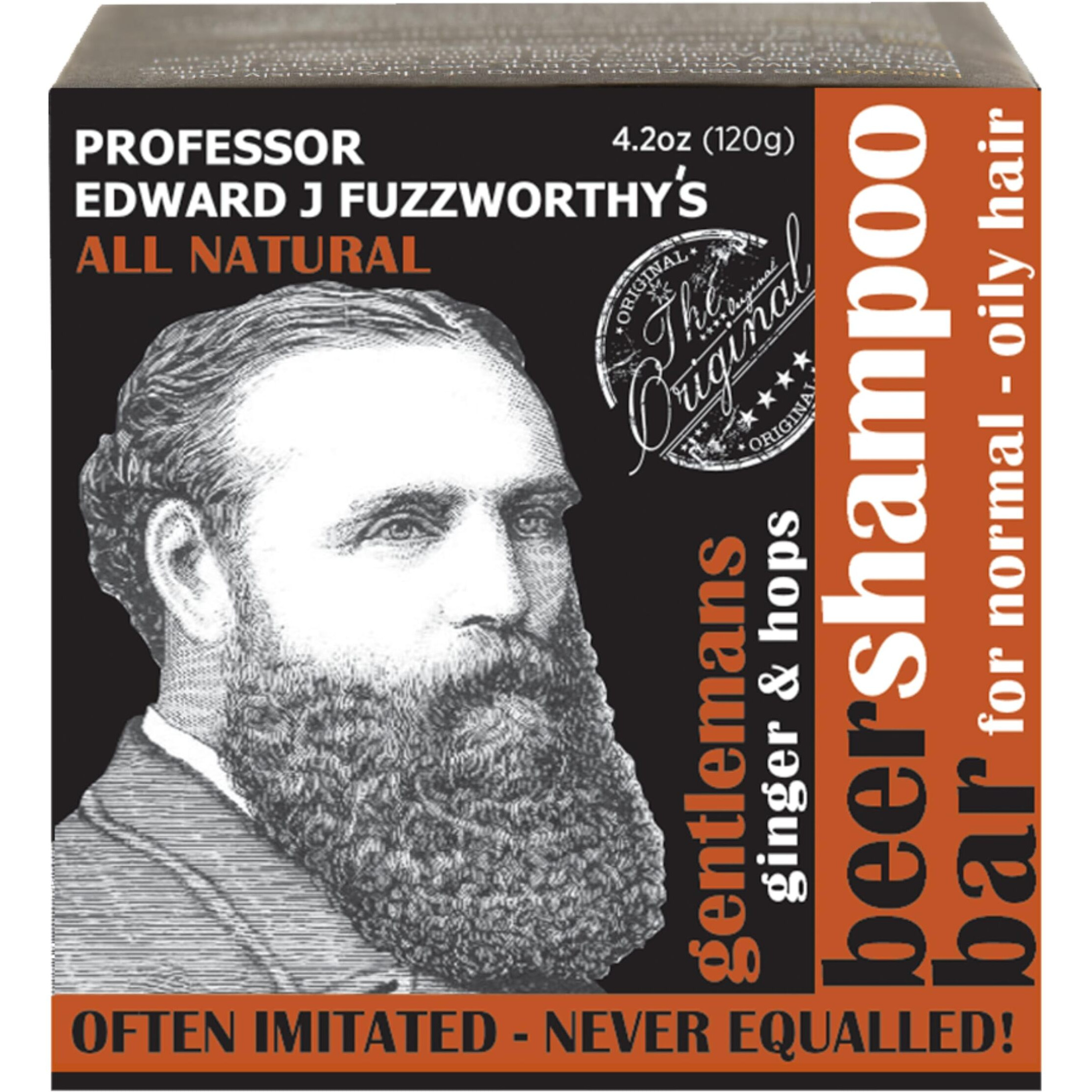 Professor Fuzzworthy's Gentlemans Beer Beard Hair Shampoo Bar For Normal, Dry, Oily Hair | Scented With All Natural Oils From Tasmania Australia - 4.2 Oz