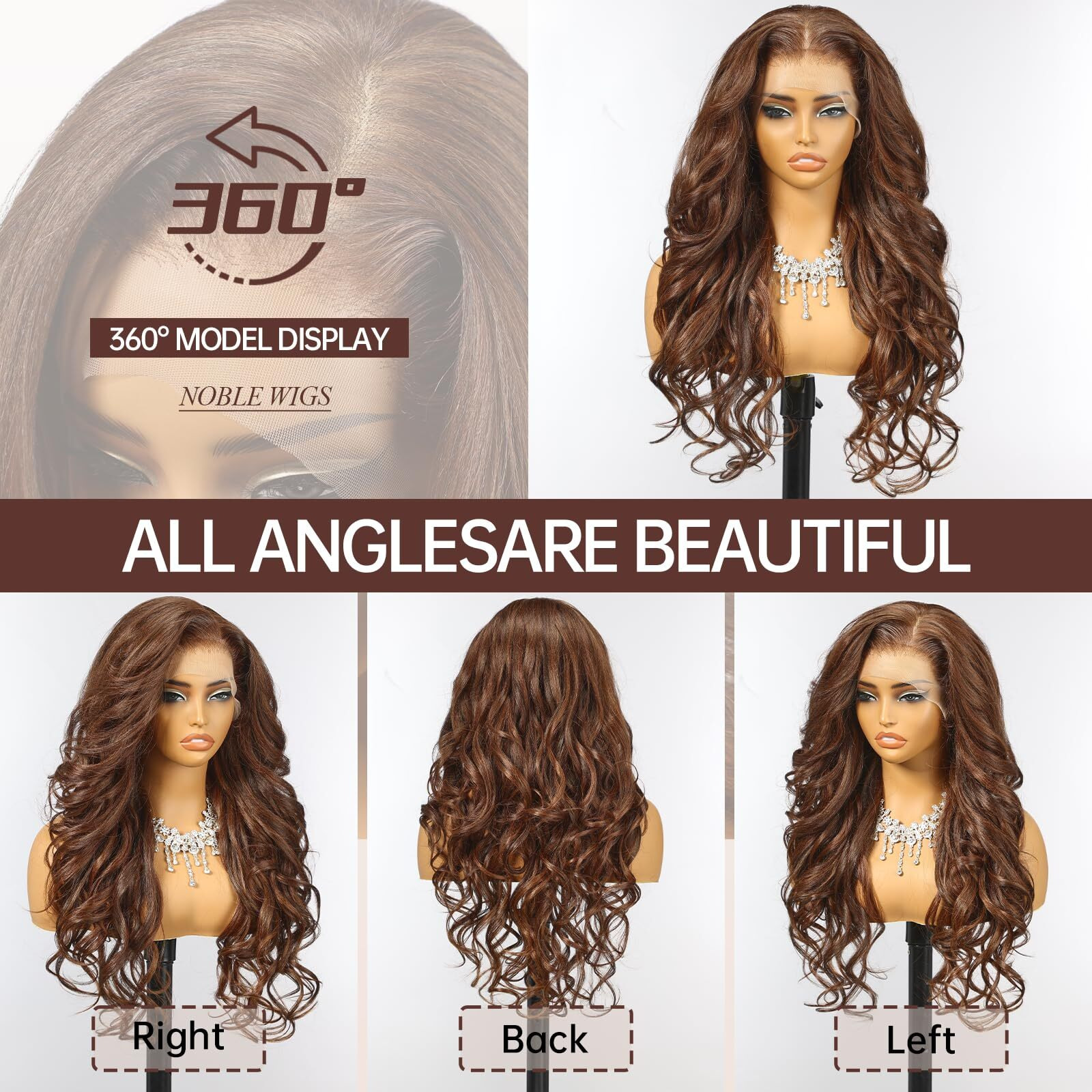 Allbell 13X6 Glueless Hd Lace Wigs,Synthetic Lace Front Wig For Black Women,24Inch Natural Black Body Wave Hair Replacement