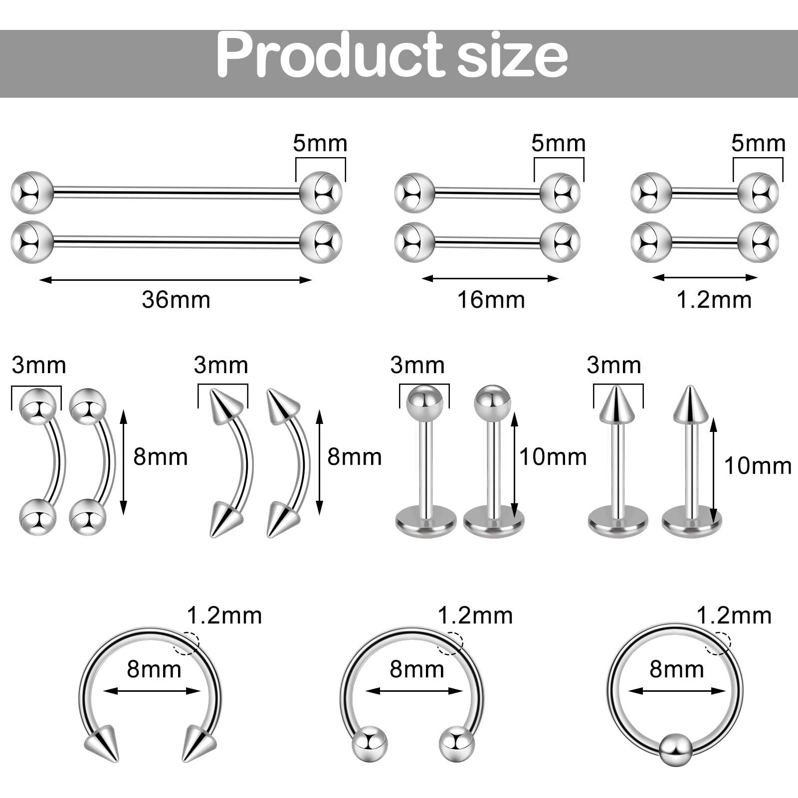 Winsenet Body Septum Piercing Kit 33 Pcs Peirce Kits Include Septum Forceps Clamp Pliers 12 Pcs Stainless Steel Piercing Needles 20 Pcs Piercing Jewelry For Ear Lip Belly Navel Tongue