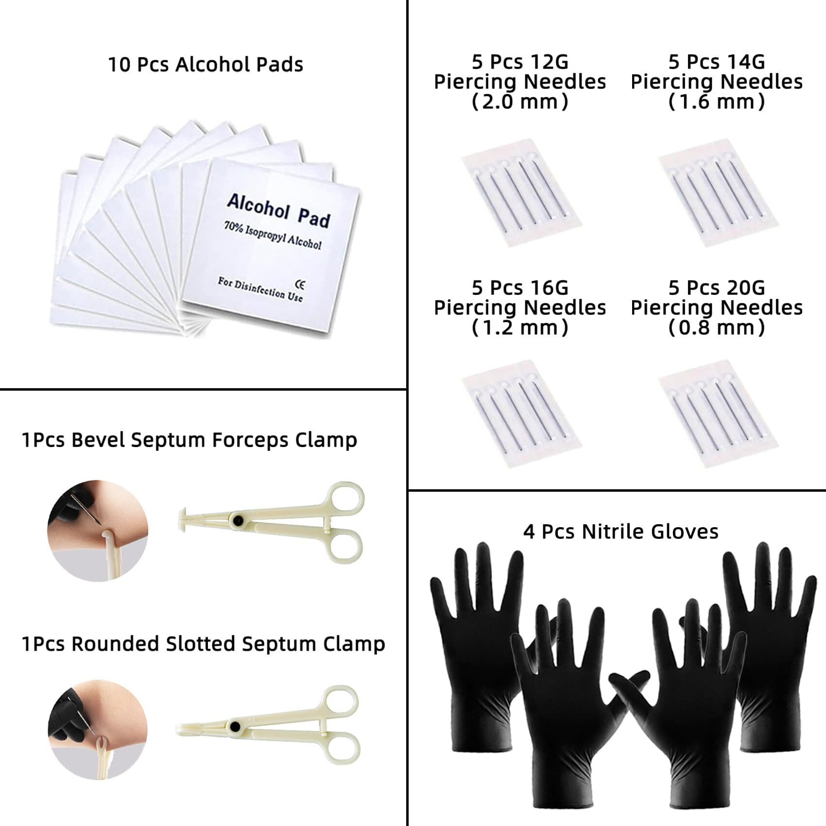 131Pcs Piercing Kit For All Body Piercings Stainless Steel Piercing Jewelry With 12G 14G 16G 20G Piercing Needles And Tools For Nose Septum Belly Button Lip Ear Tongue Cartilage Eyebrow Tragus