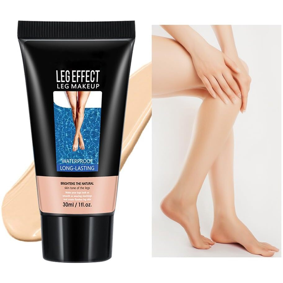 Leg Makeup Waterproof Tanning Flawless Body Foundation Lotion, Leg And Body Scar Cover Up Makeup/Tattoo Cover Up, Beach Legs Glow Cream (1 Fairest Glow, 30Ml)